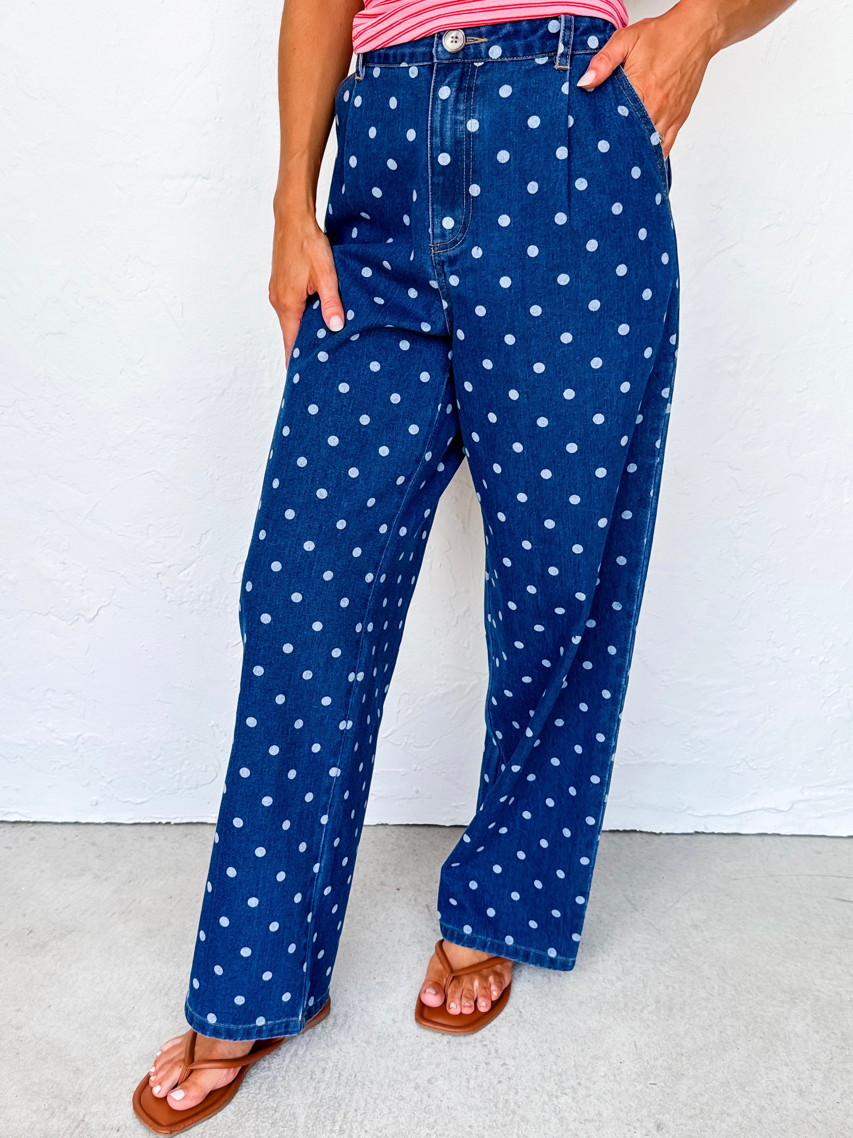 Kristy Denim Polka Dot Jeans