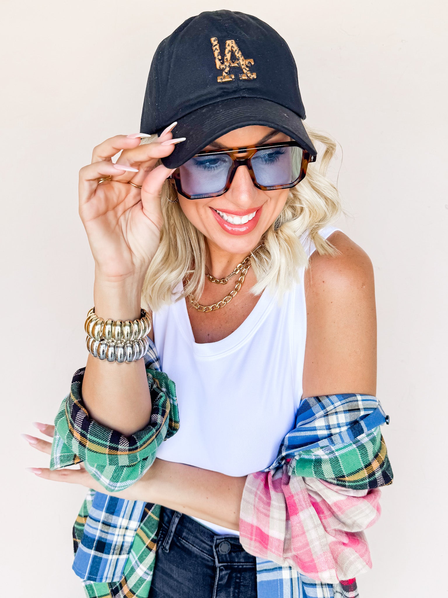 LA Leopard Embroidered Baseball Cap