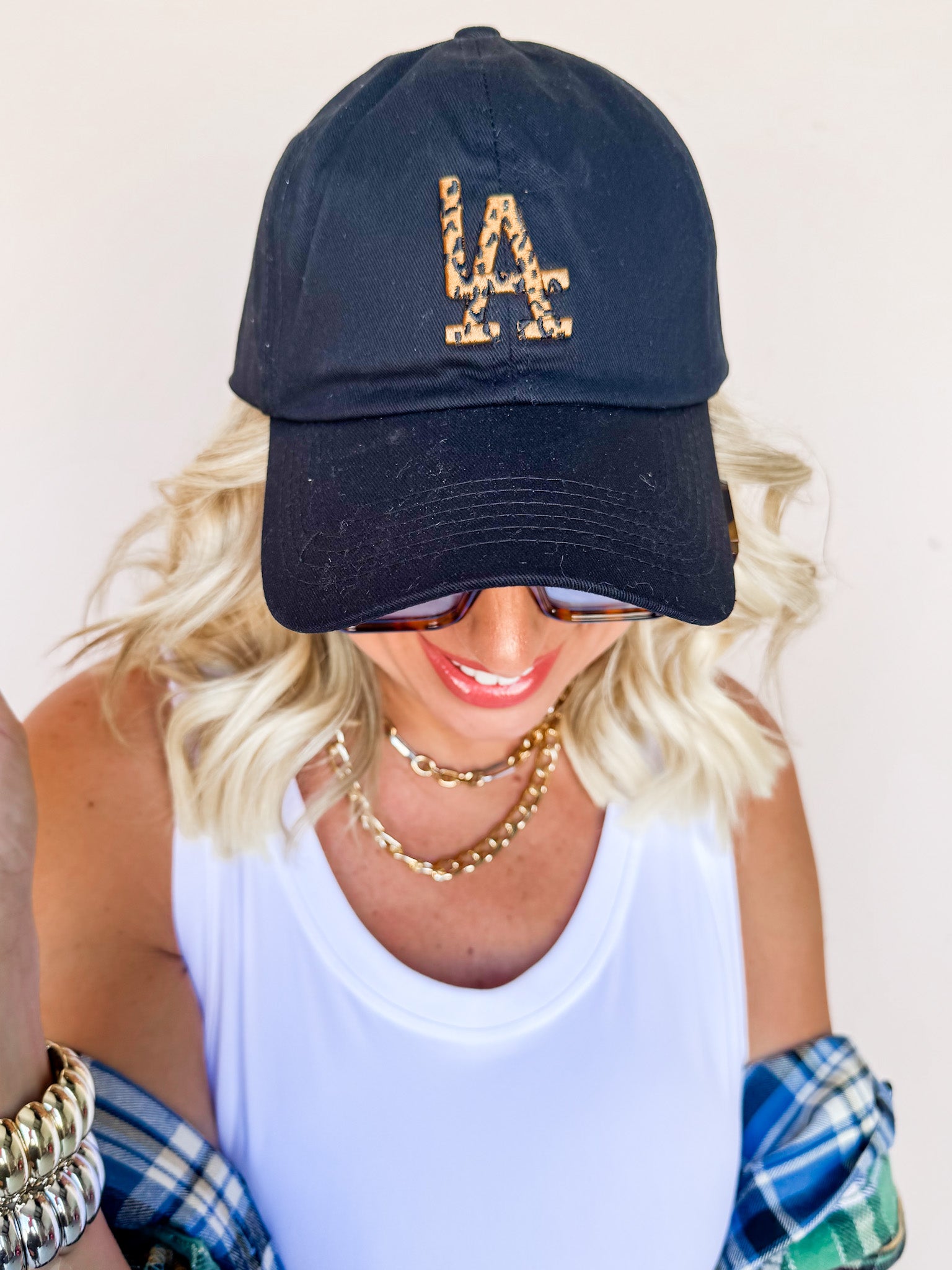 LA Leopard Embroidered Baseball Cap
