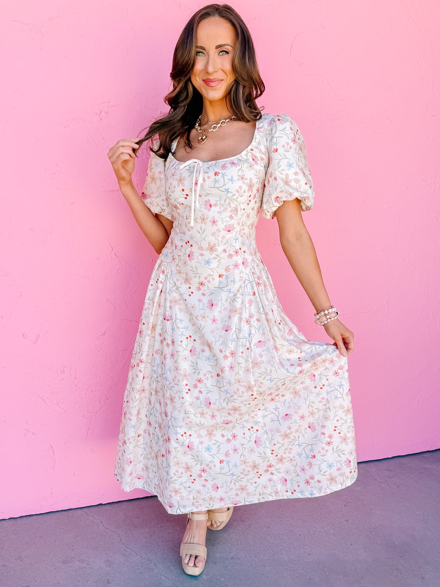Leah Floral Midi Dress
