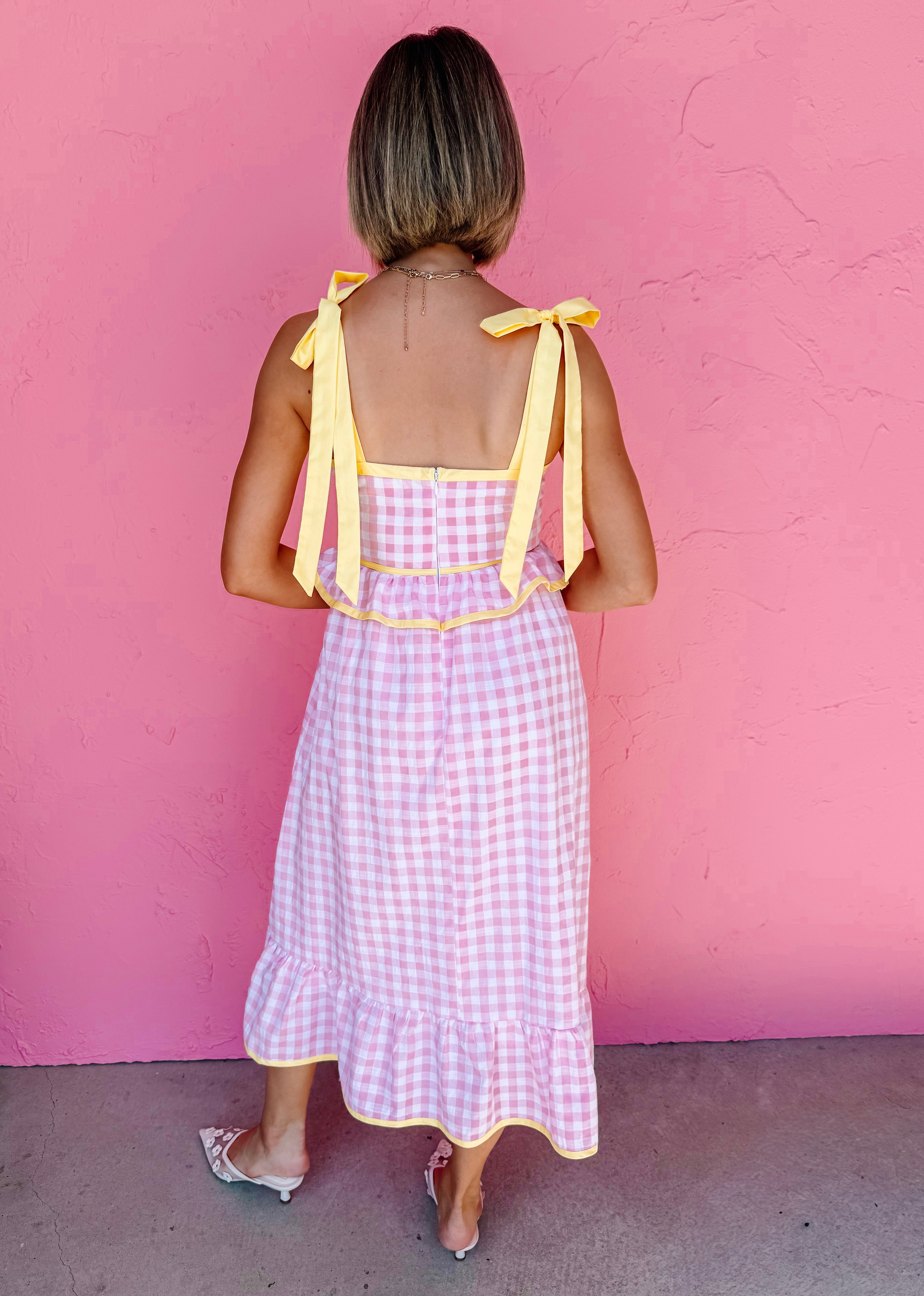 Leesa Sweetheart Gingham Midi Dress