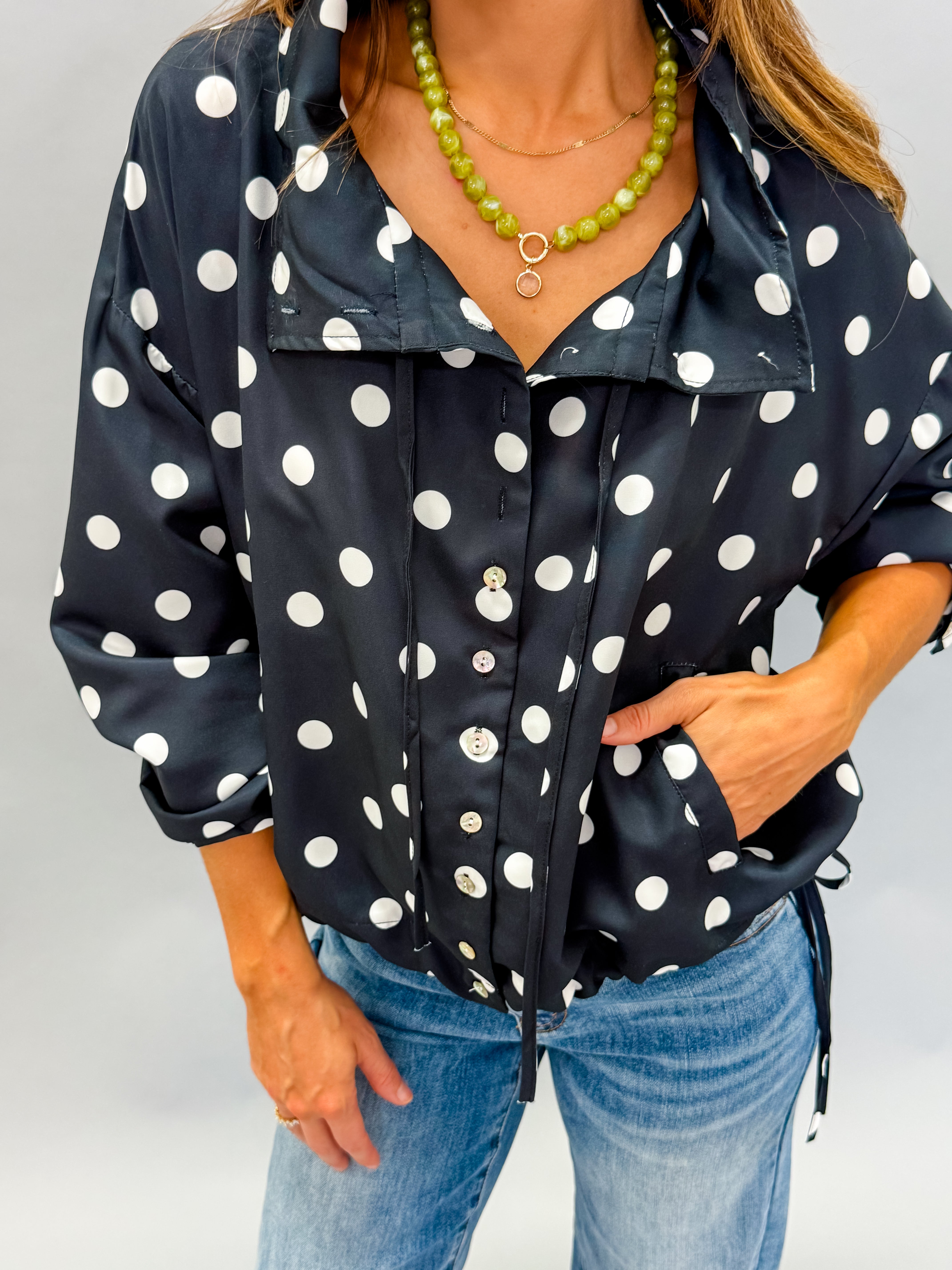 Lennon Polka Dot Jacket-Black