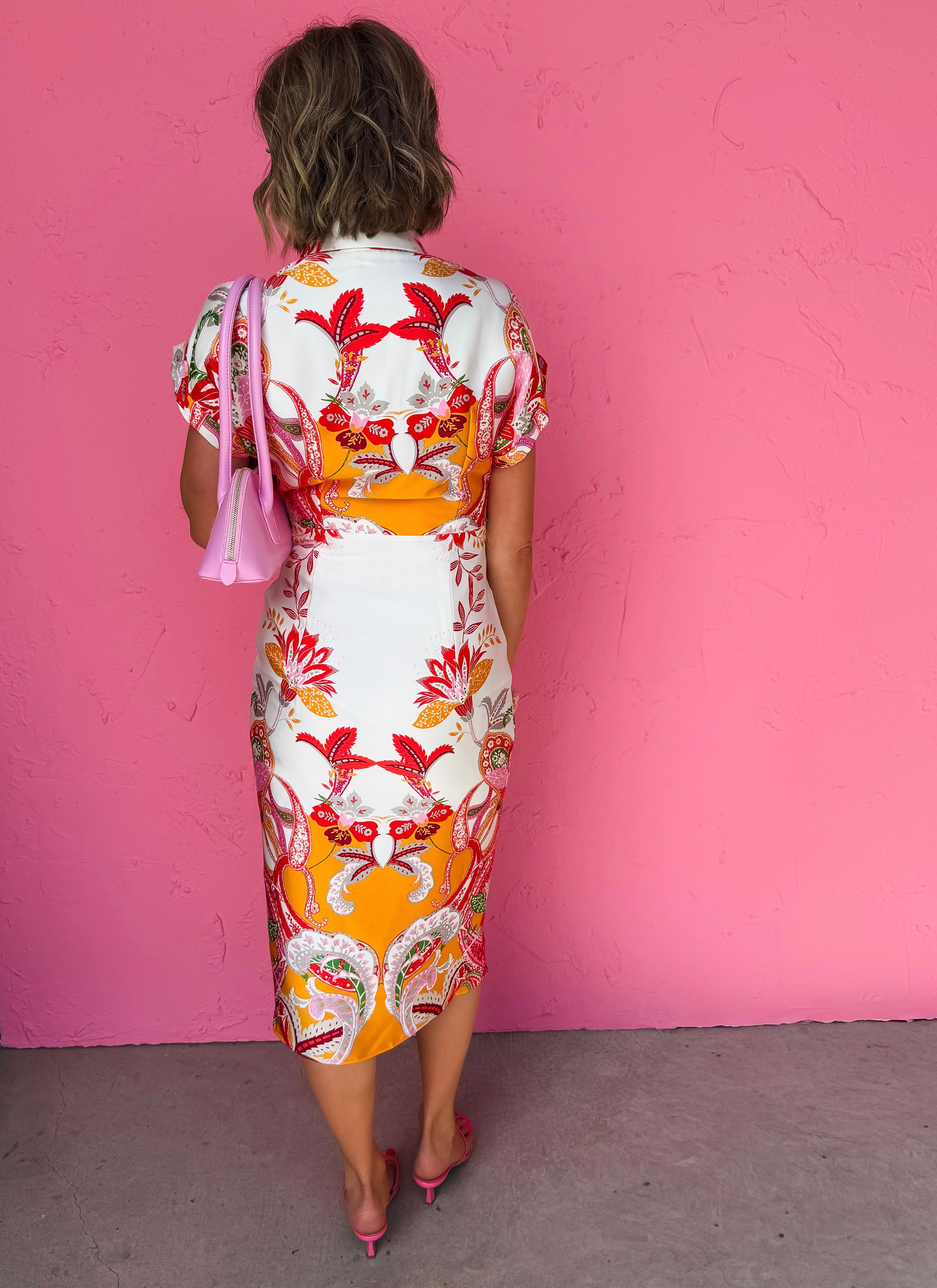 Leona Tie Waist Button Front Dress