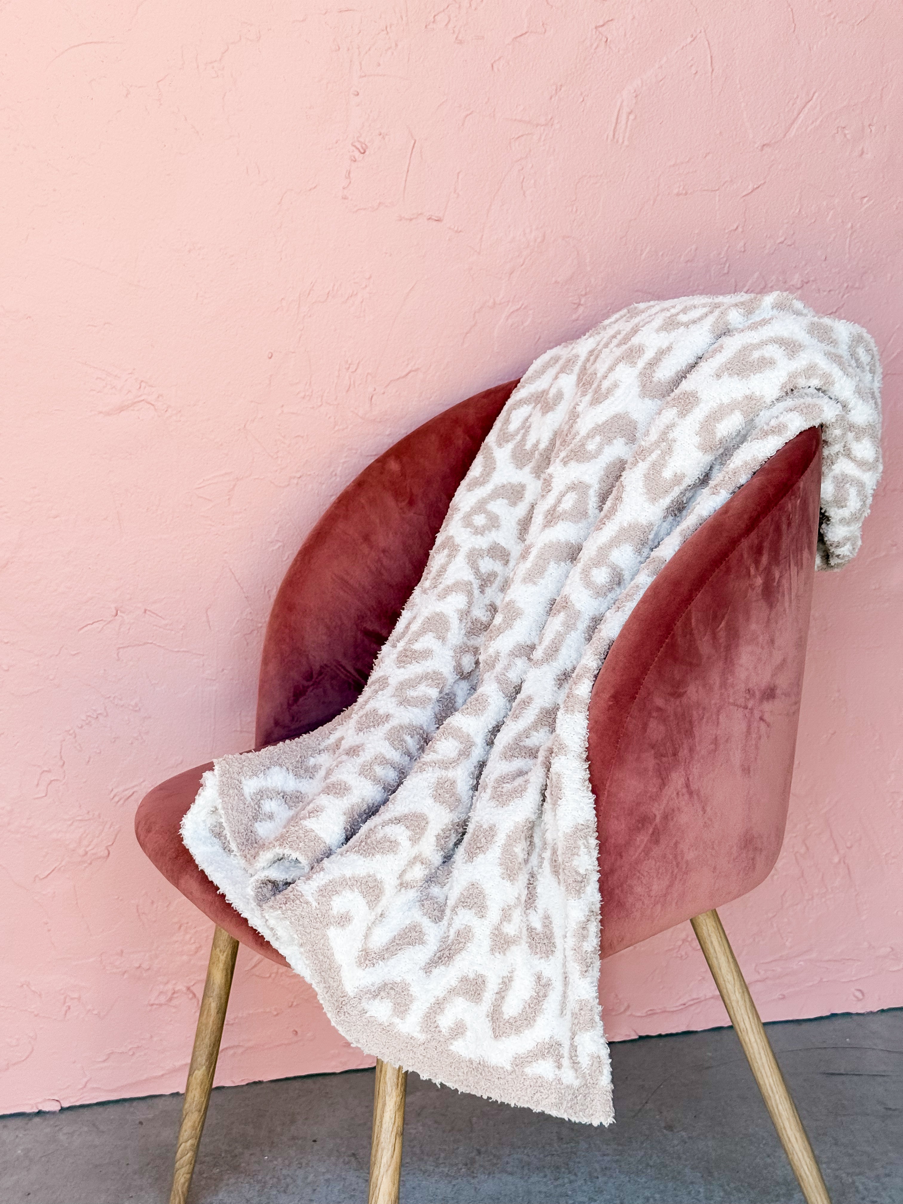 Leopard Throw Blanket-White