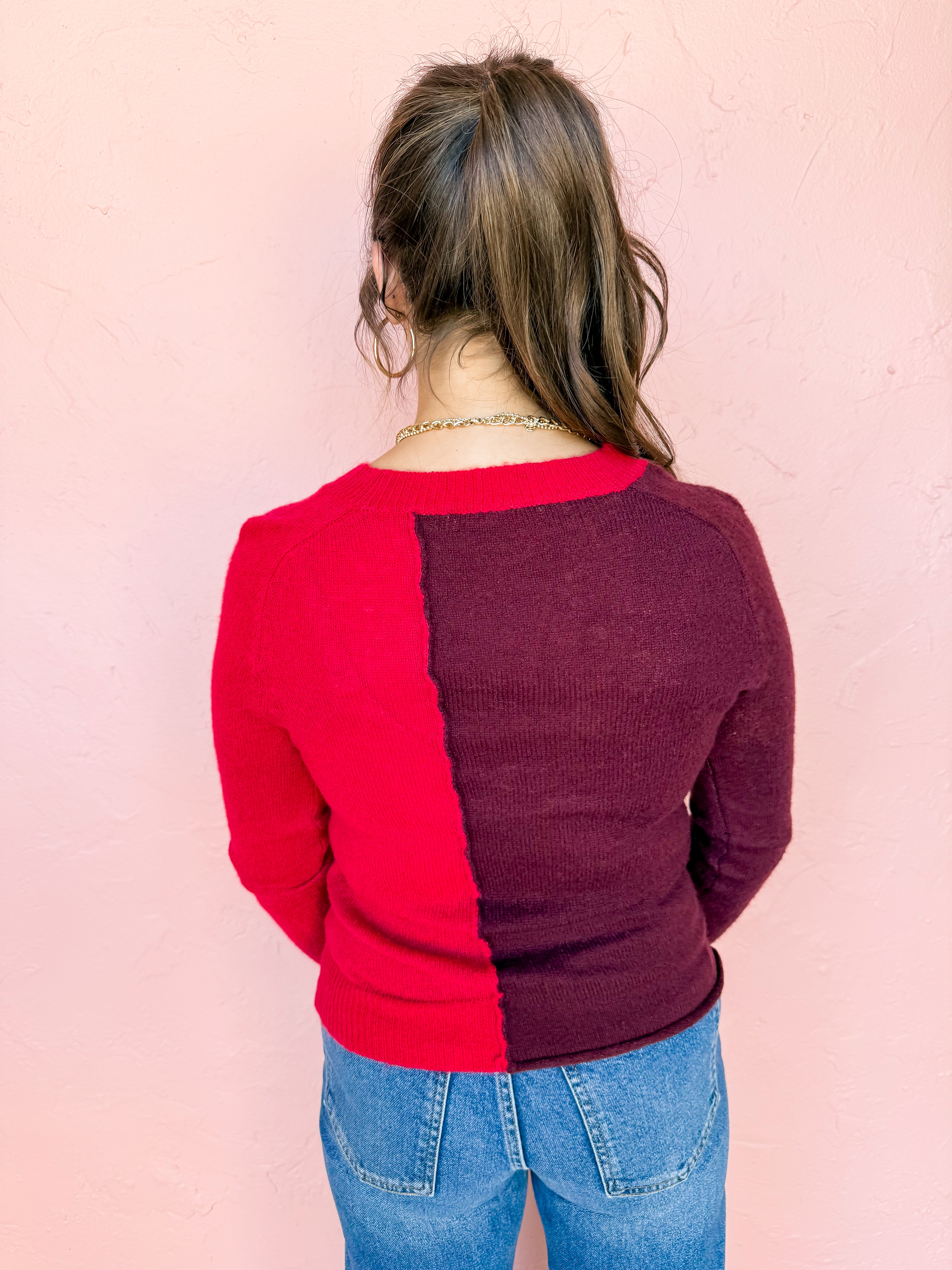 Let's Debrief Color Block Sweater