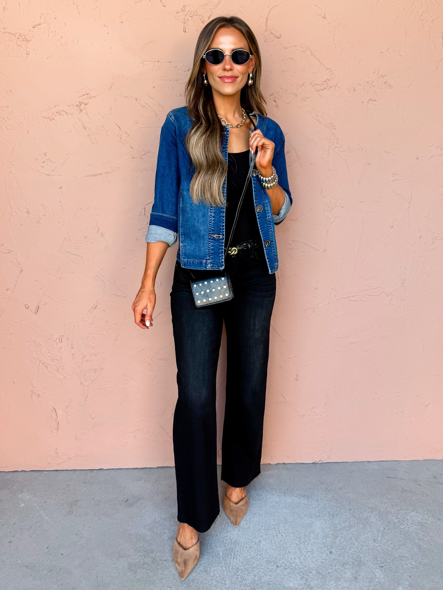 Let’s Get This Straight Barrel Jacket-Dark Denim