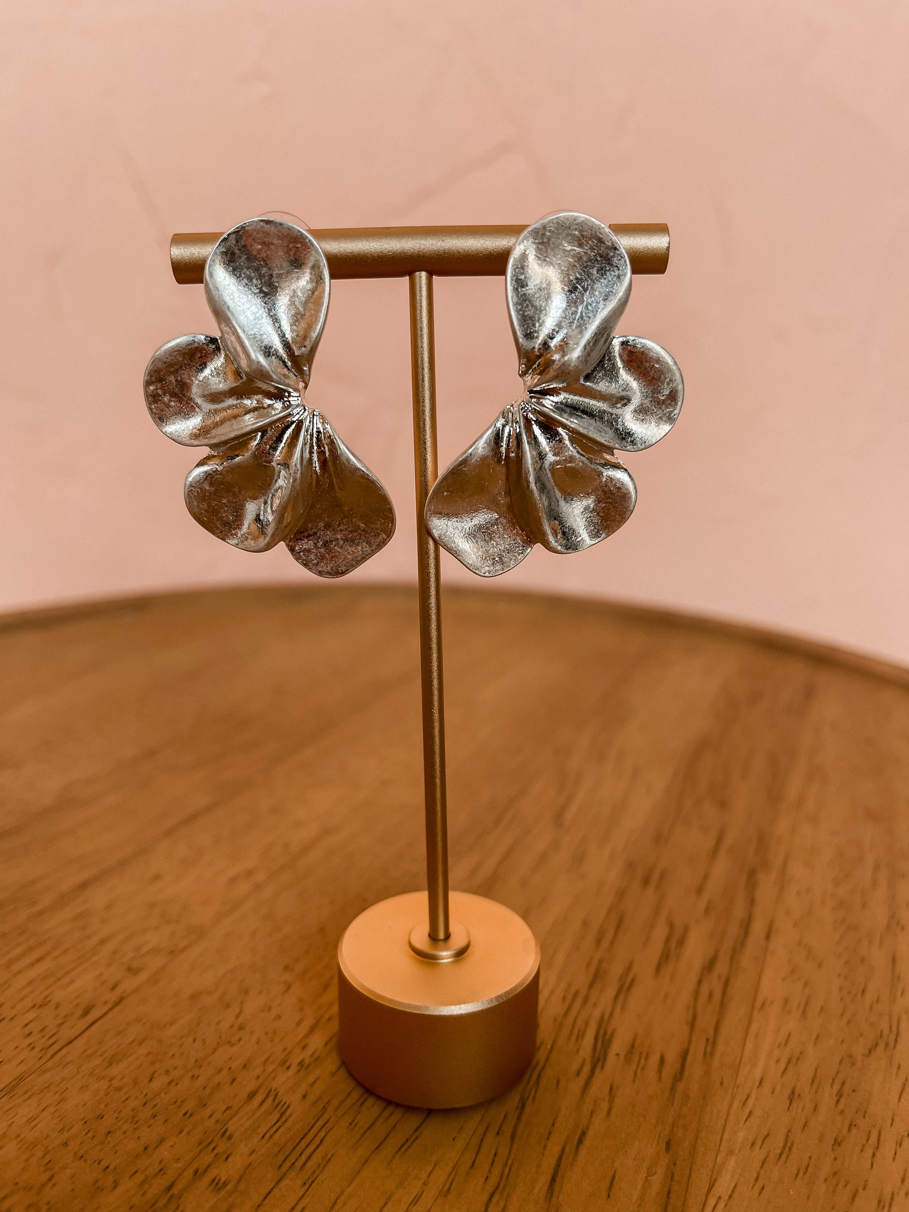 Lifted Spirits Flower Post Earrings-Silver