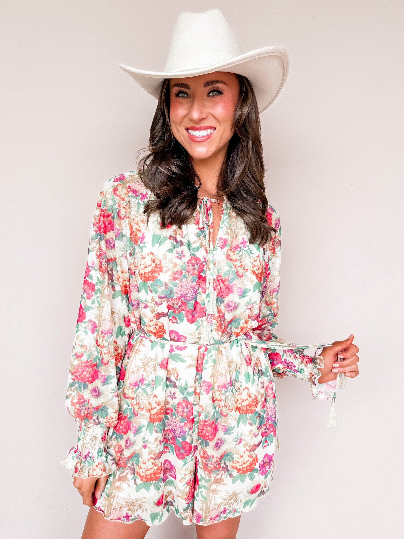 Lila Floral Button Front Romper