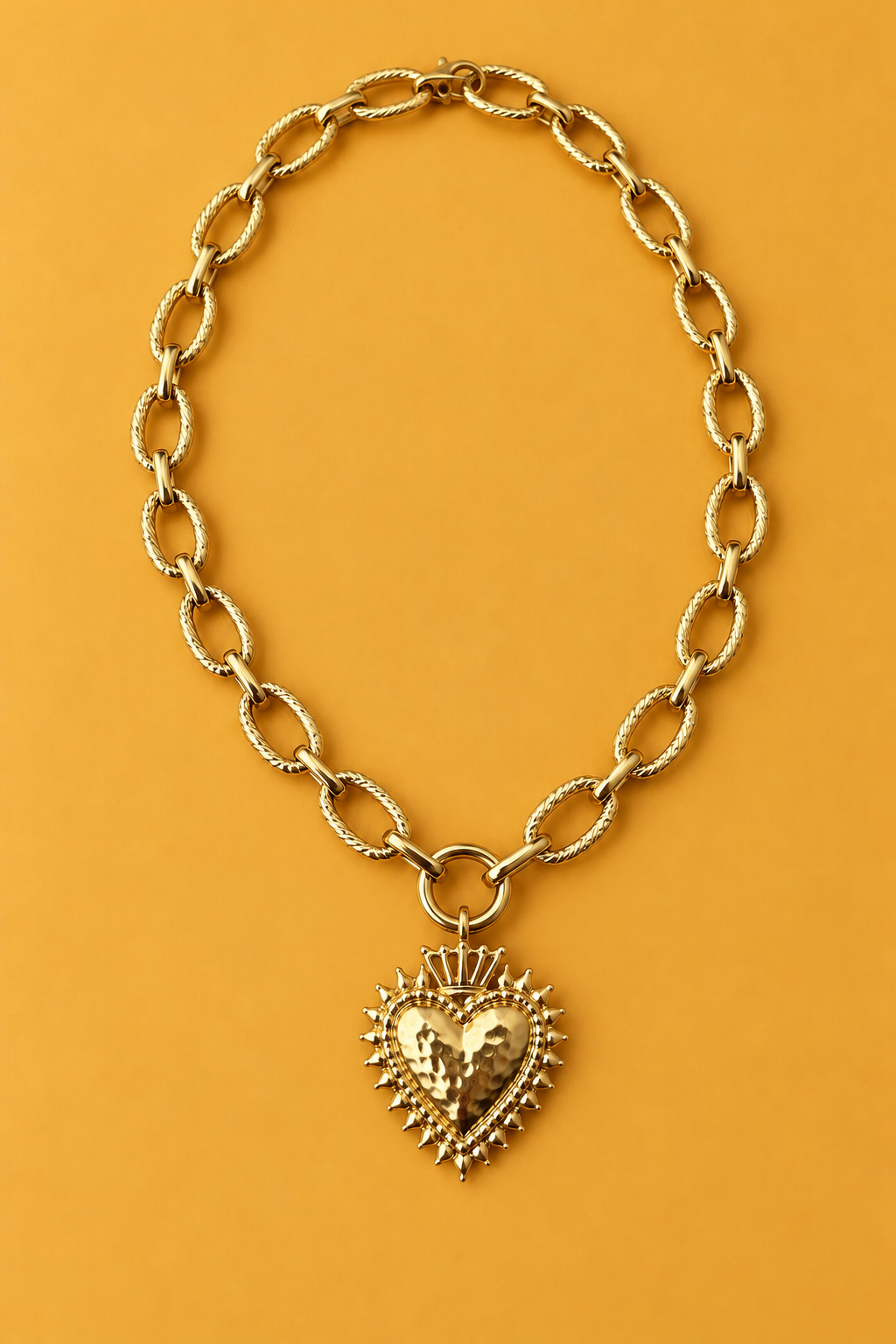 Lily Spiked Heart Chunky Toggle Necklace