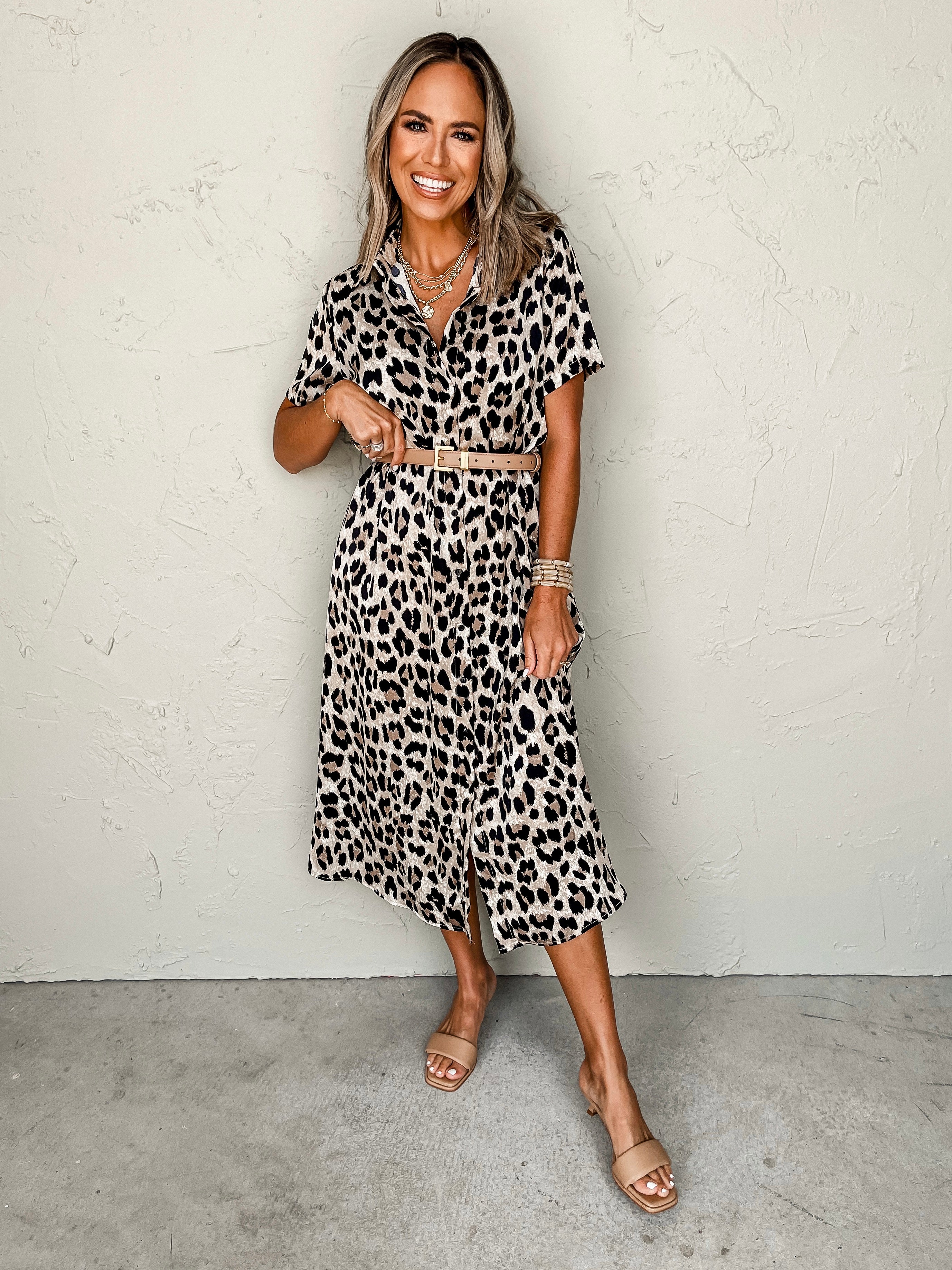 Live A Little Leopard Midi Dress