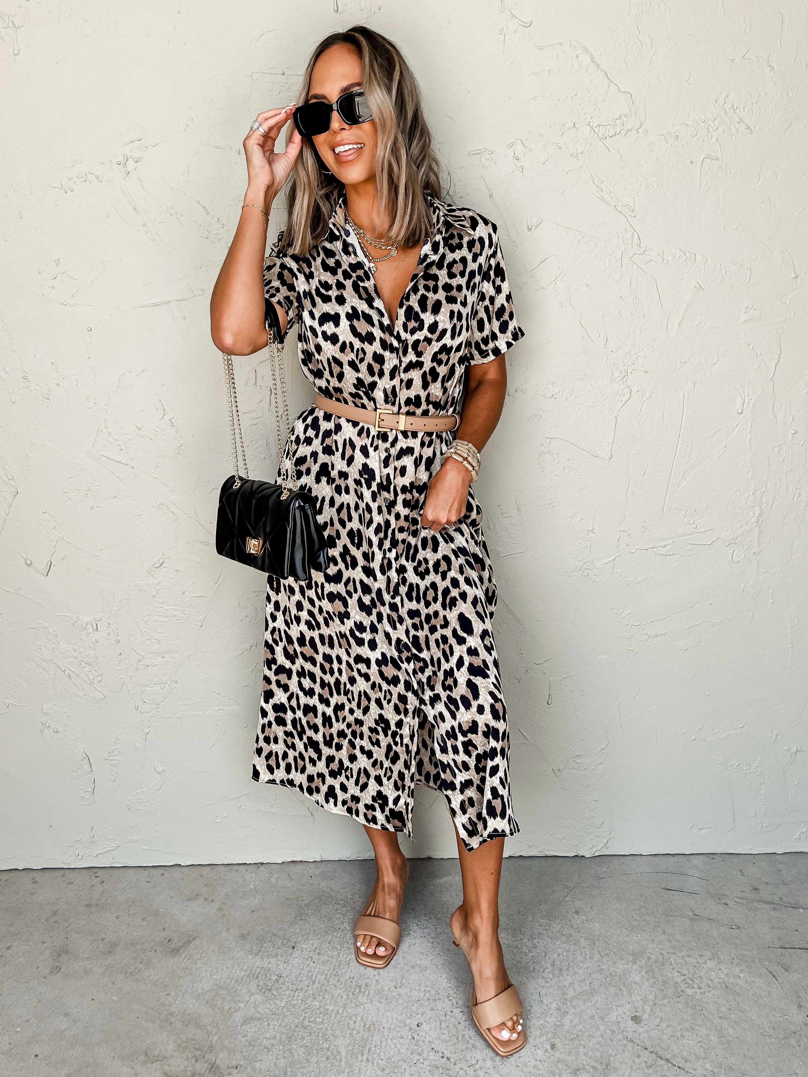 Live A Little Leopard Midi Dress