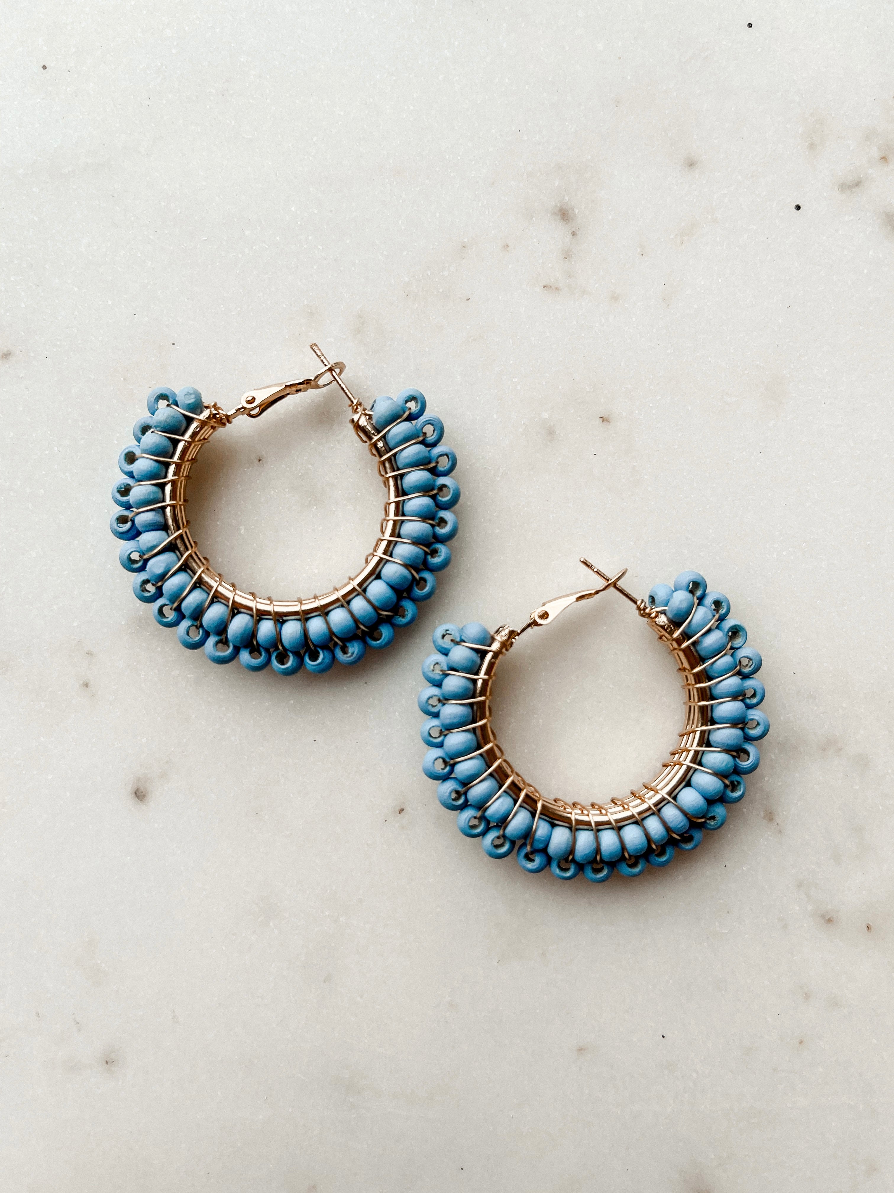 Looking For You Beaded Earrings-Light Blue