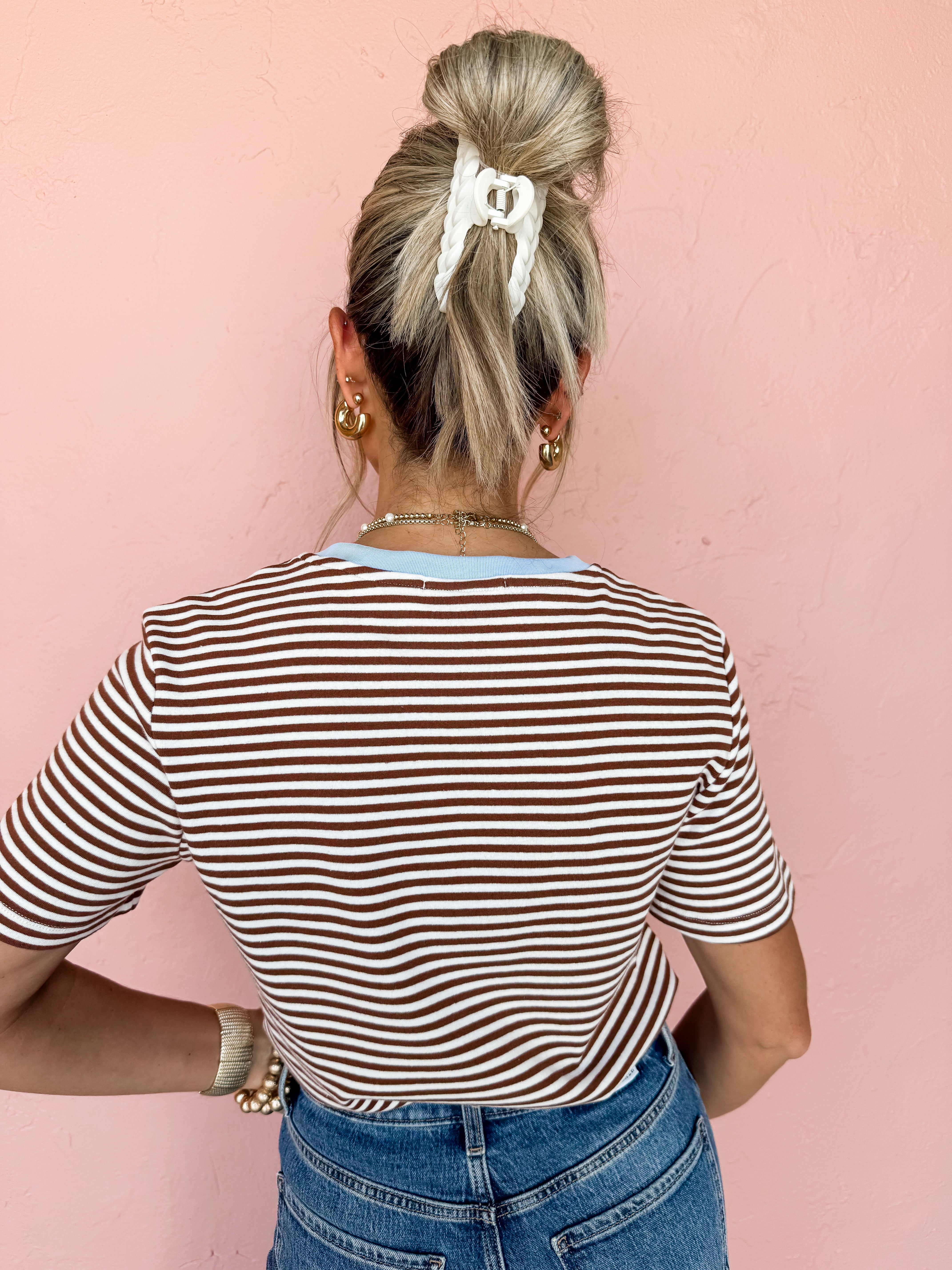 Lost In You Striped Short Sleeve Top