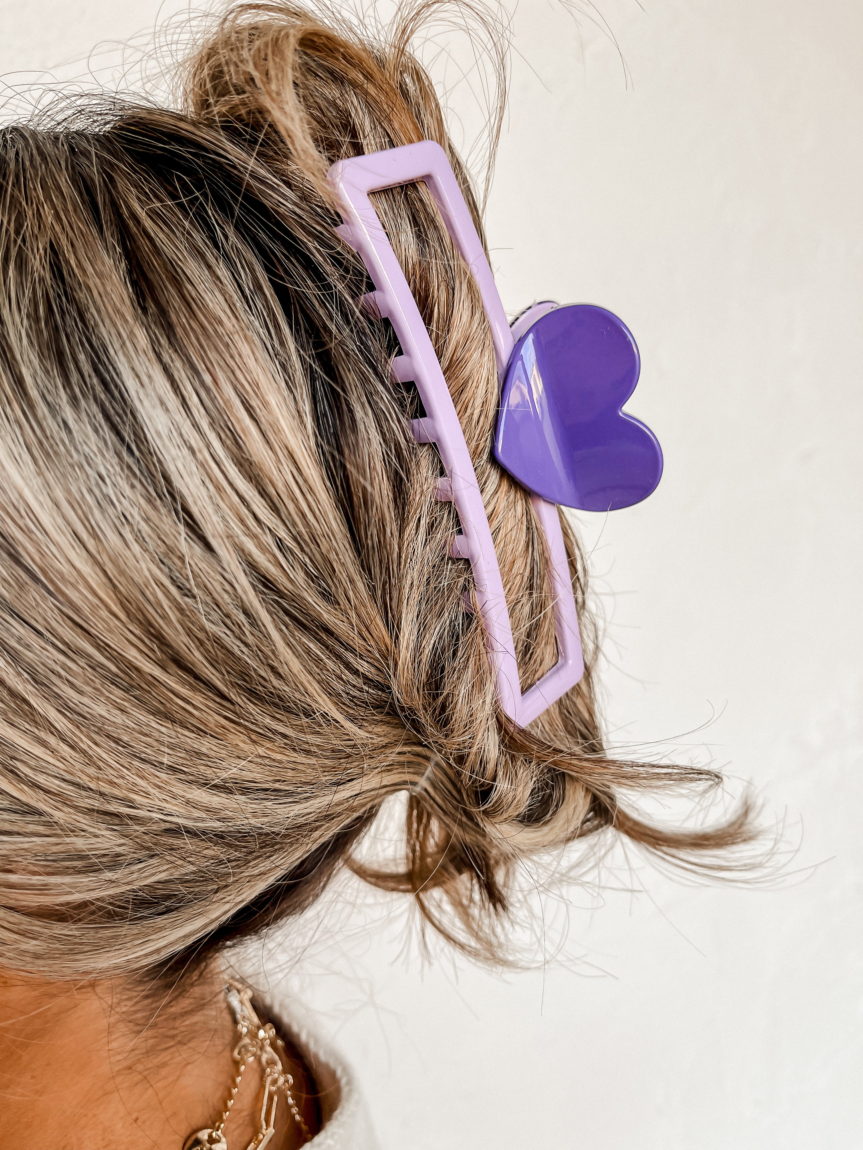 Lovestruck Claw Hair Clip-Purple