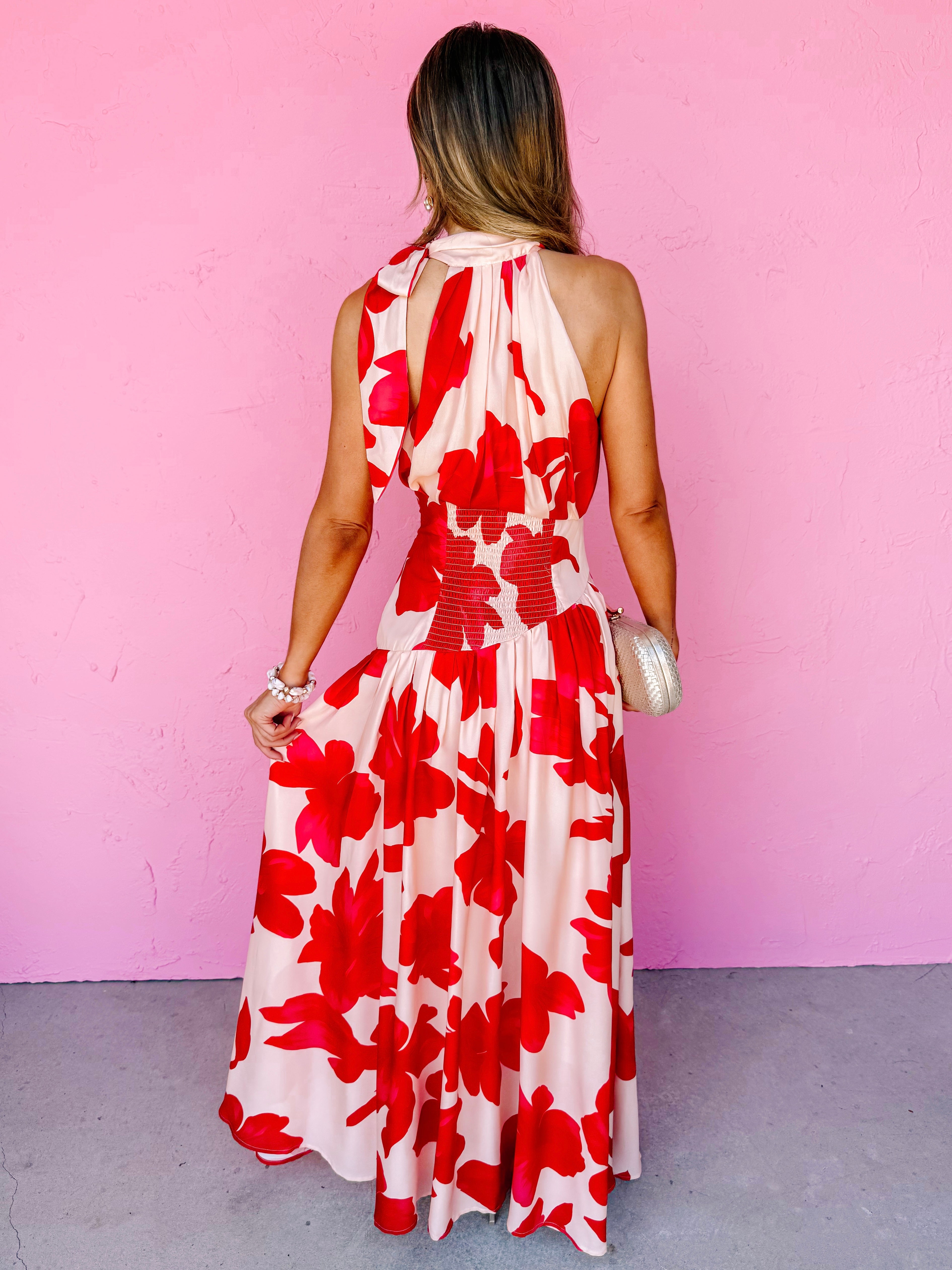 Lydia Floral Halter Maxi Dress