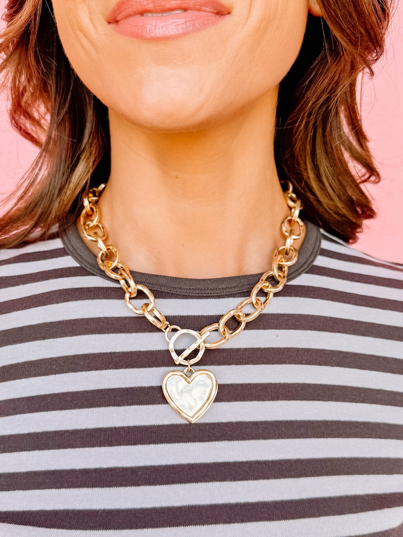 Lydia Heart Toggle Necklace