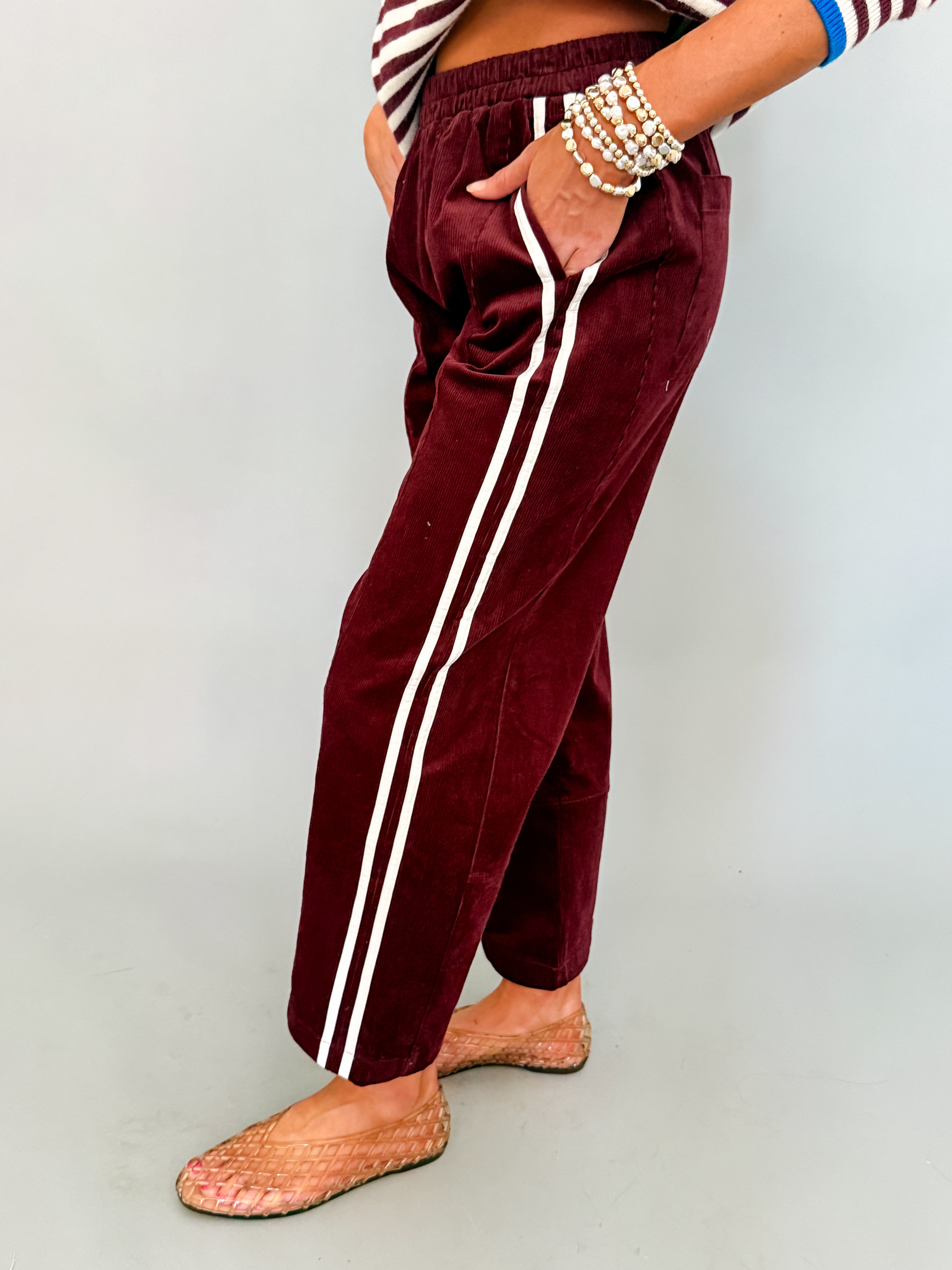 Macey Corduroy Side Stripe Pants