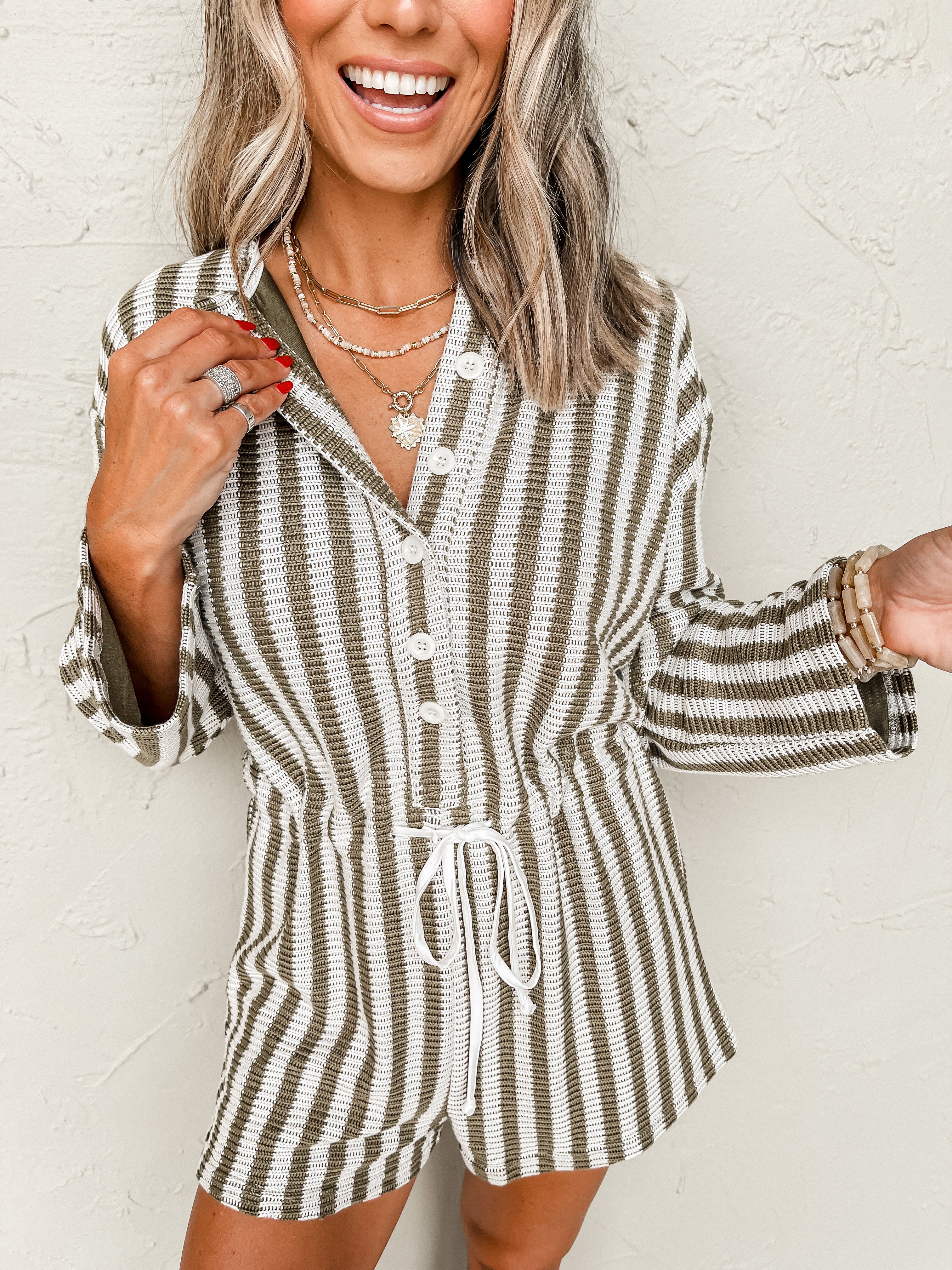 Made For You Striped Knit Romper