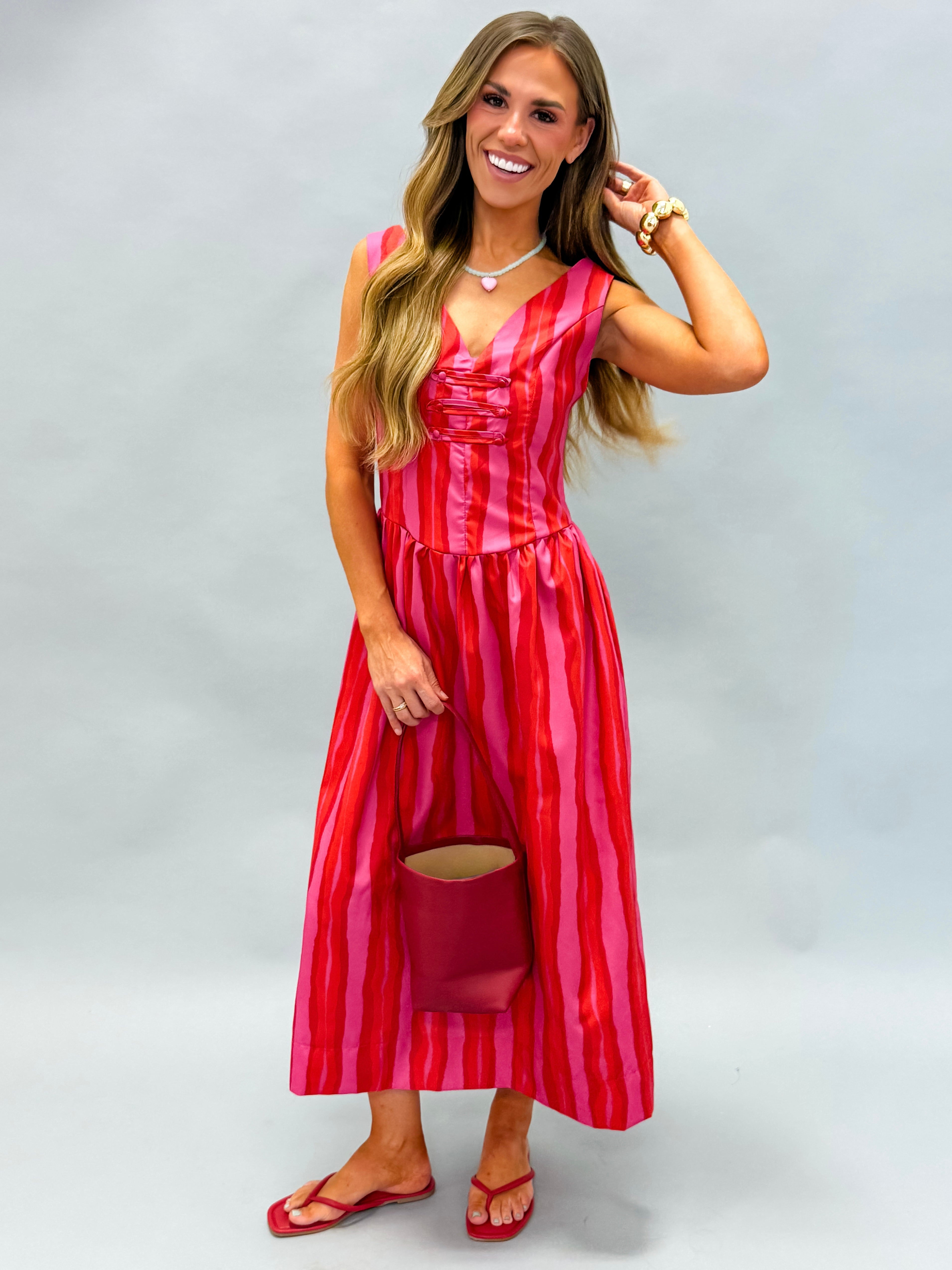 Madelyn Striped Midi Dress