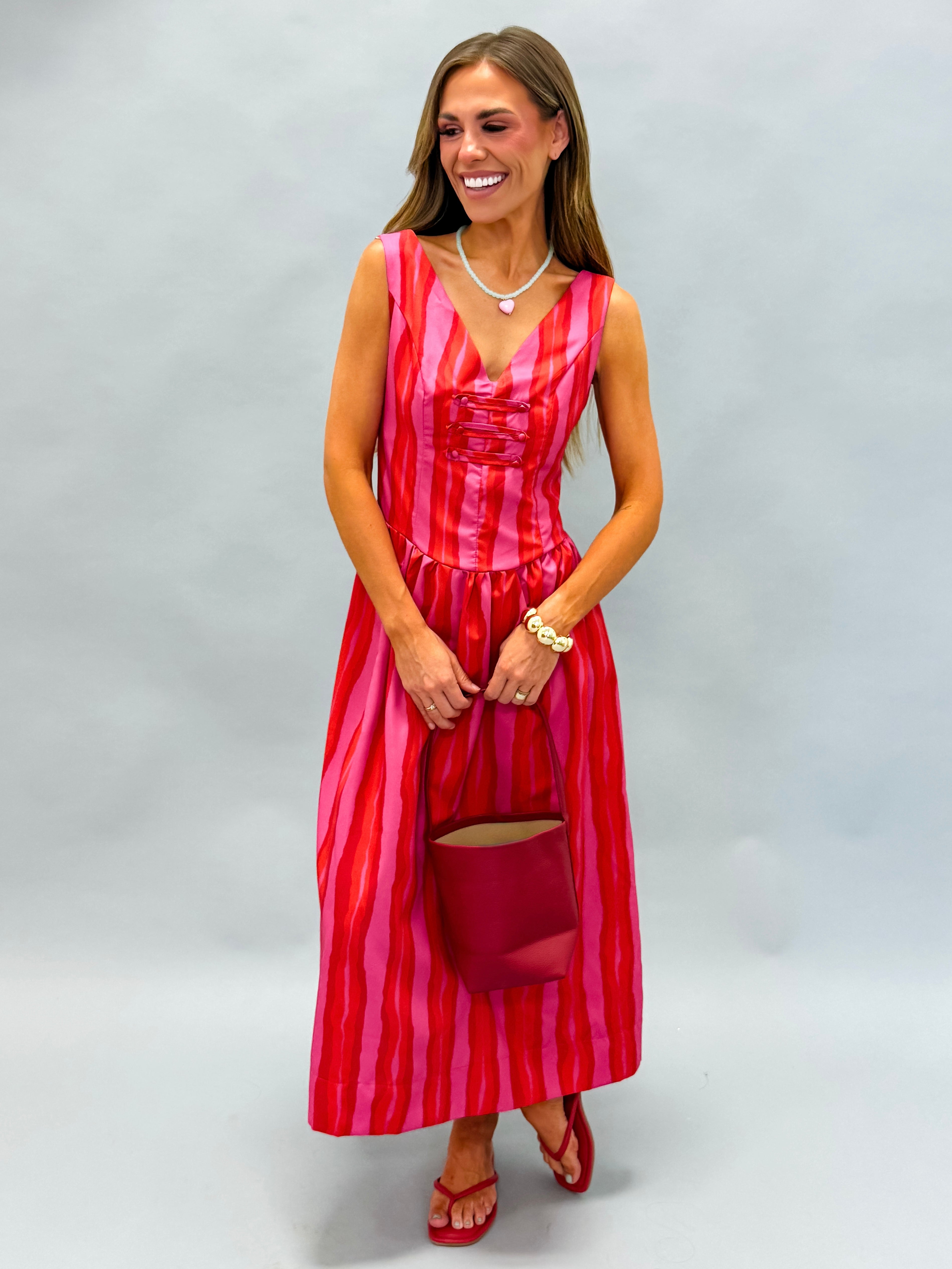 Madelyn Striped Midi Dress