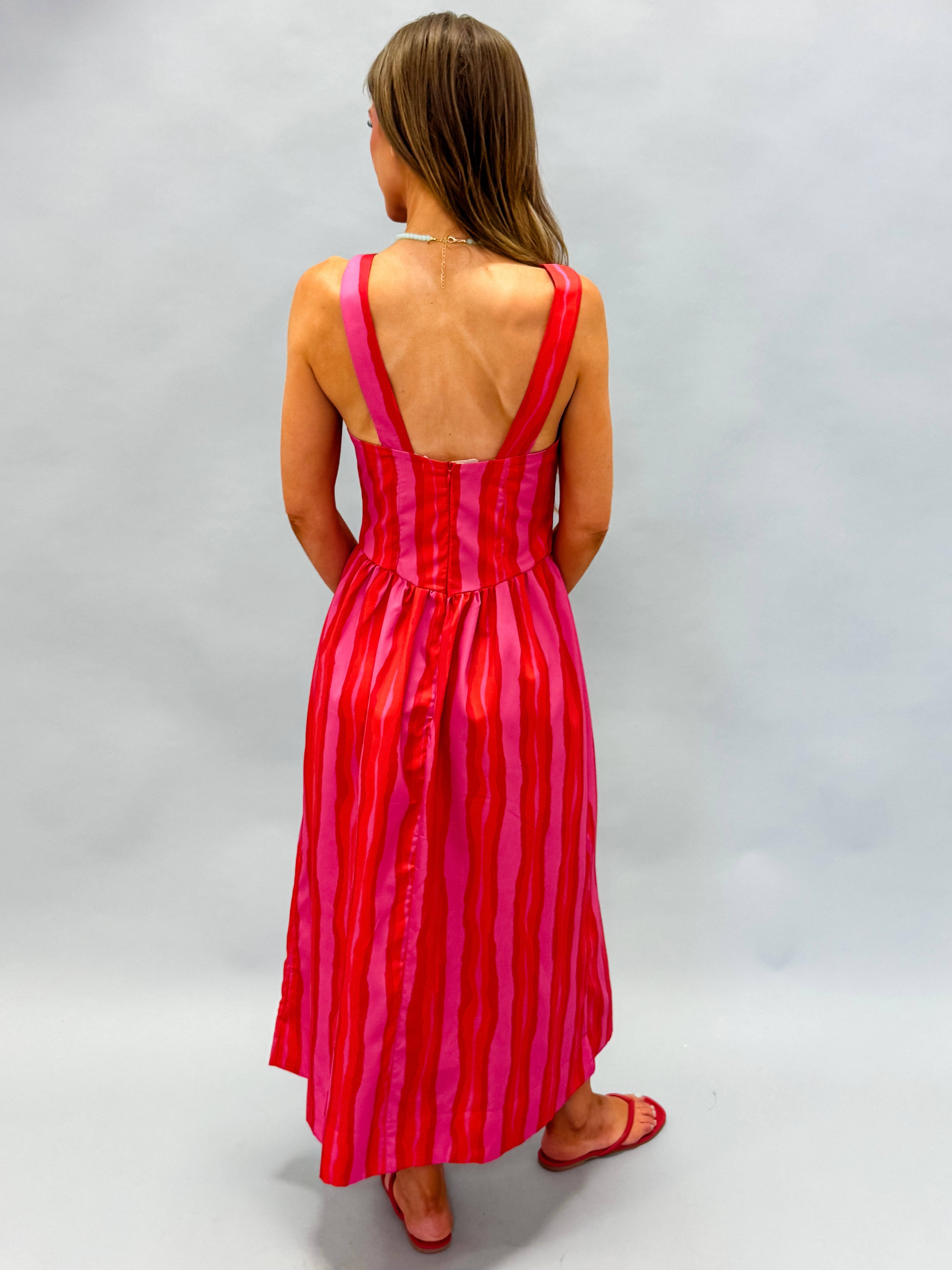 Madelyn Striped Midi Dress