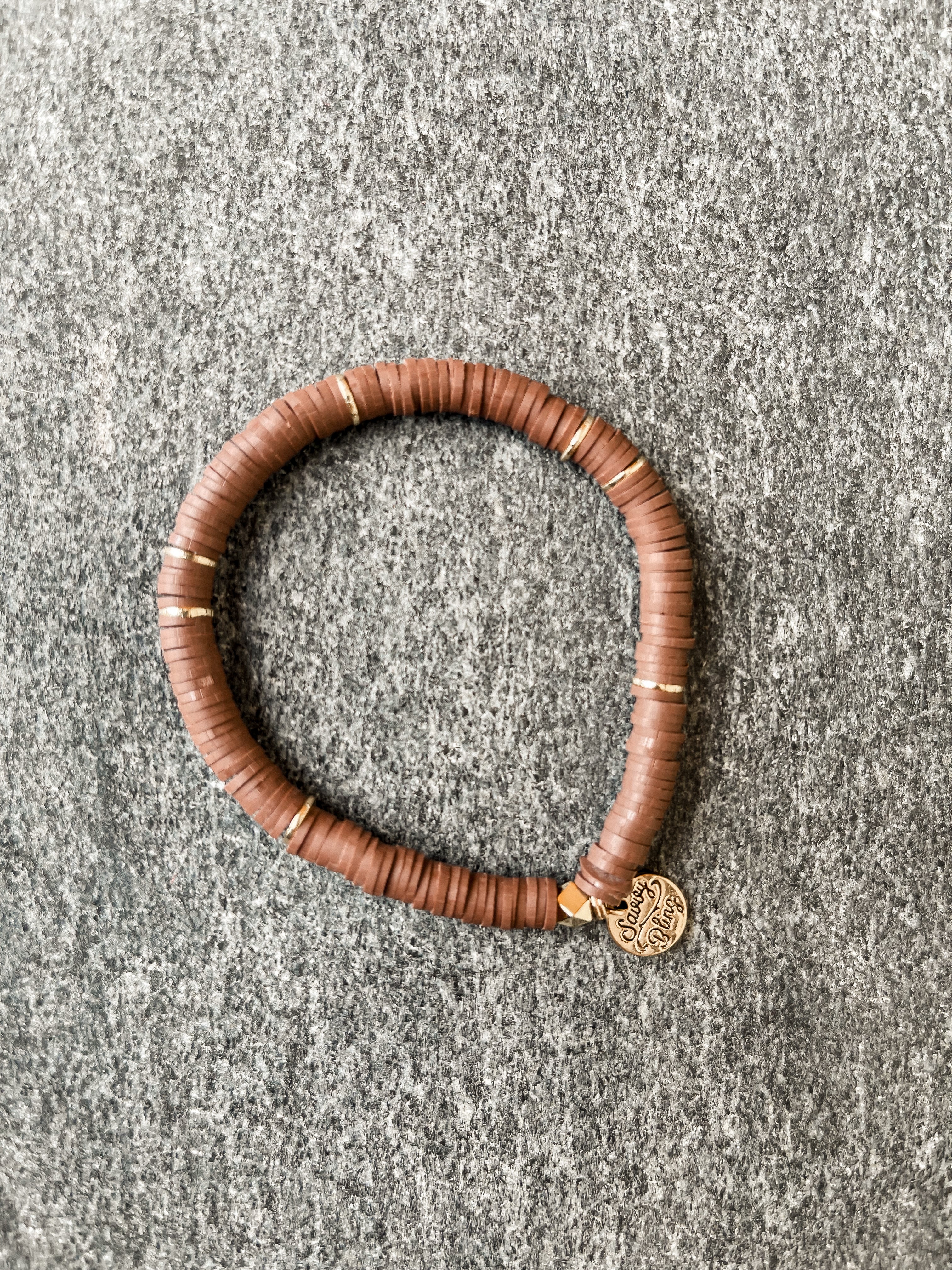 Make A Statement Heishi Bracelet-Brown