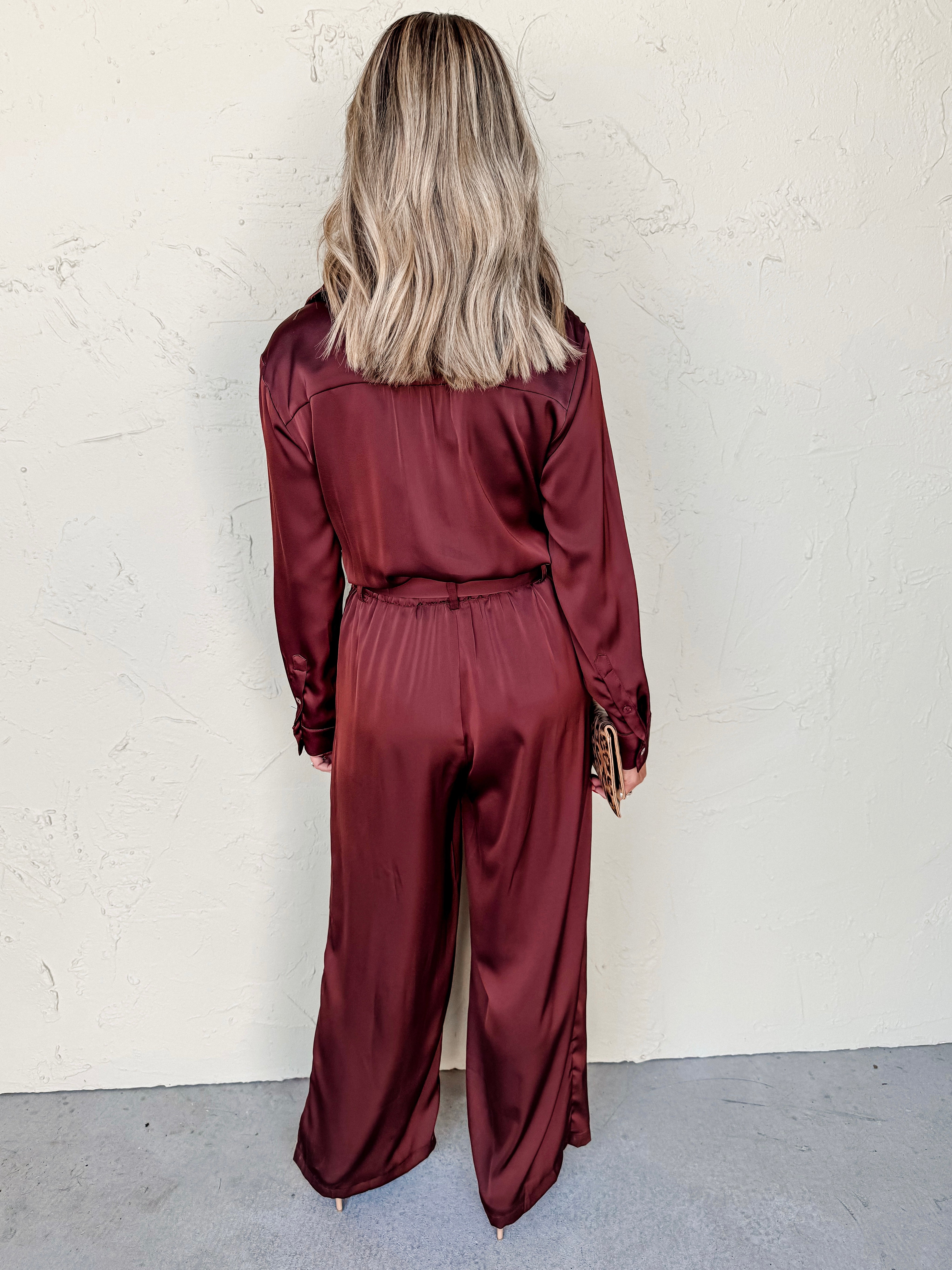 Make An Impression Satin Jumpsuit