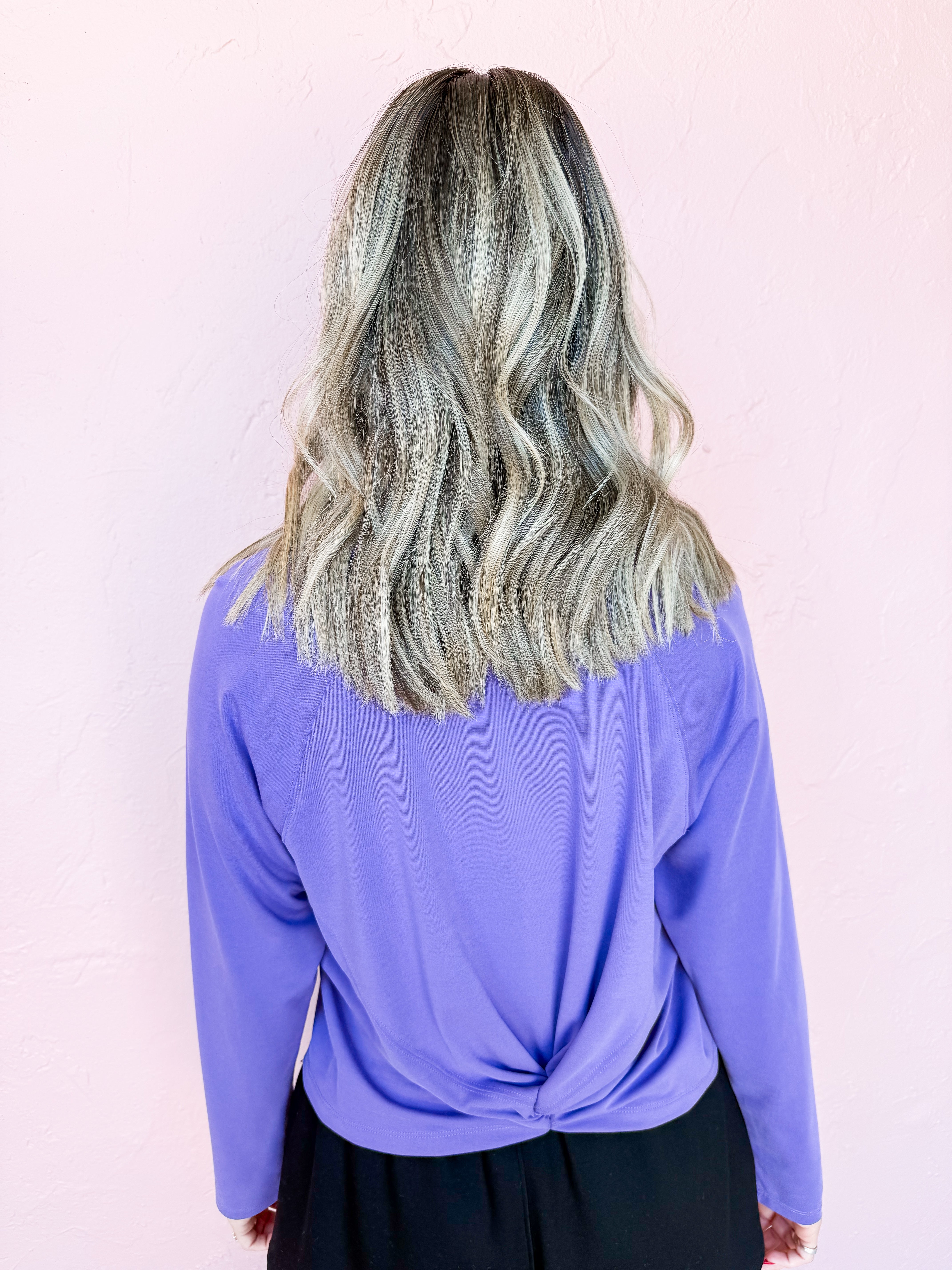 Make Me Believe Twisted Back Top-Purple