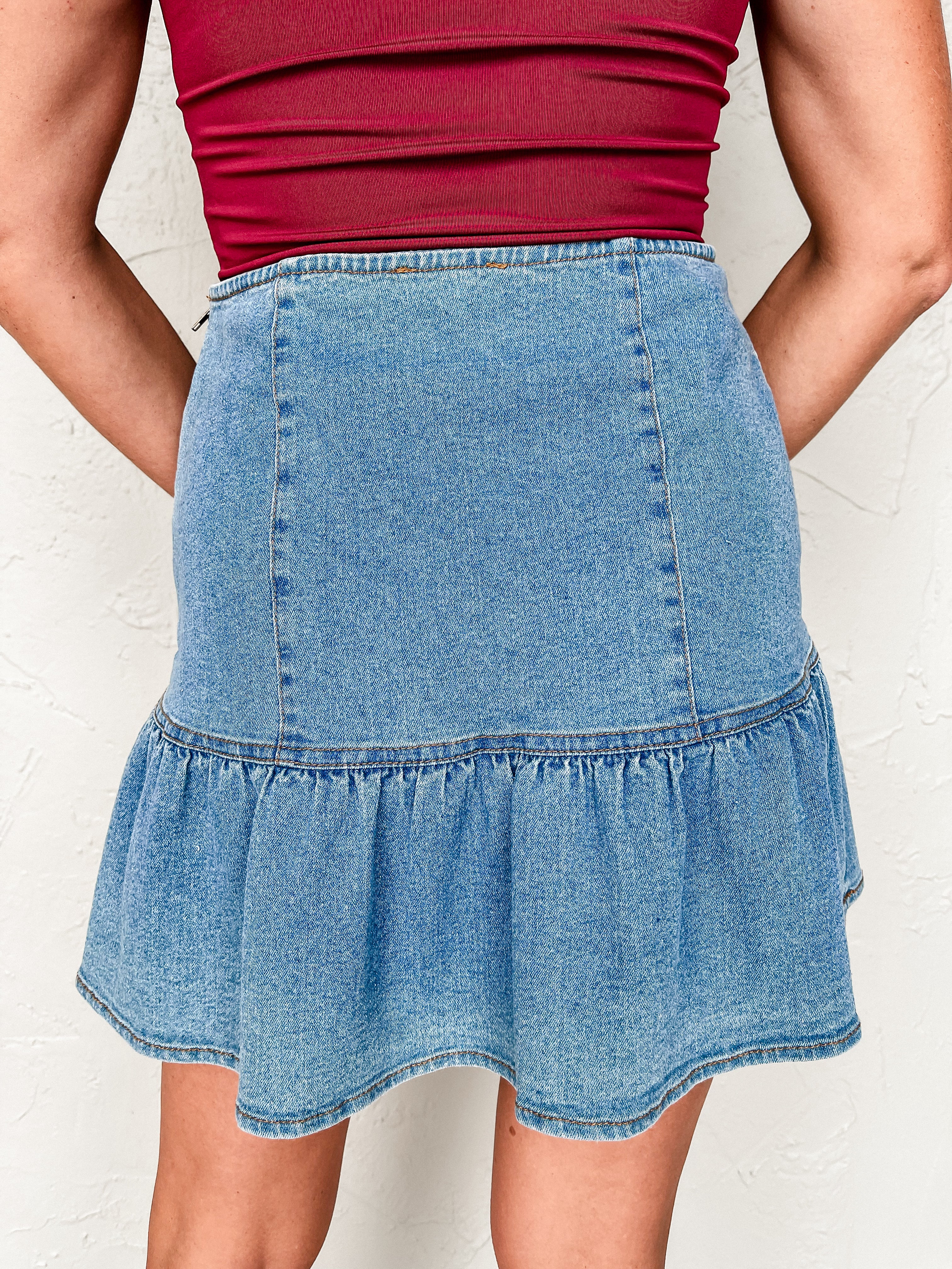 Make My Day Denim Mini Skirt