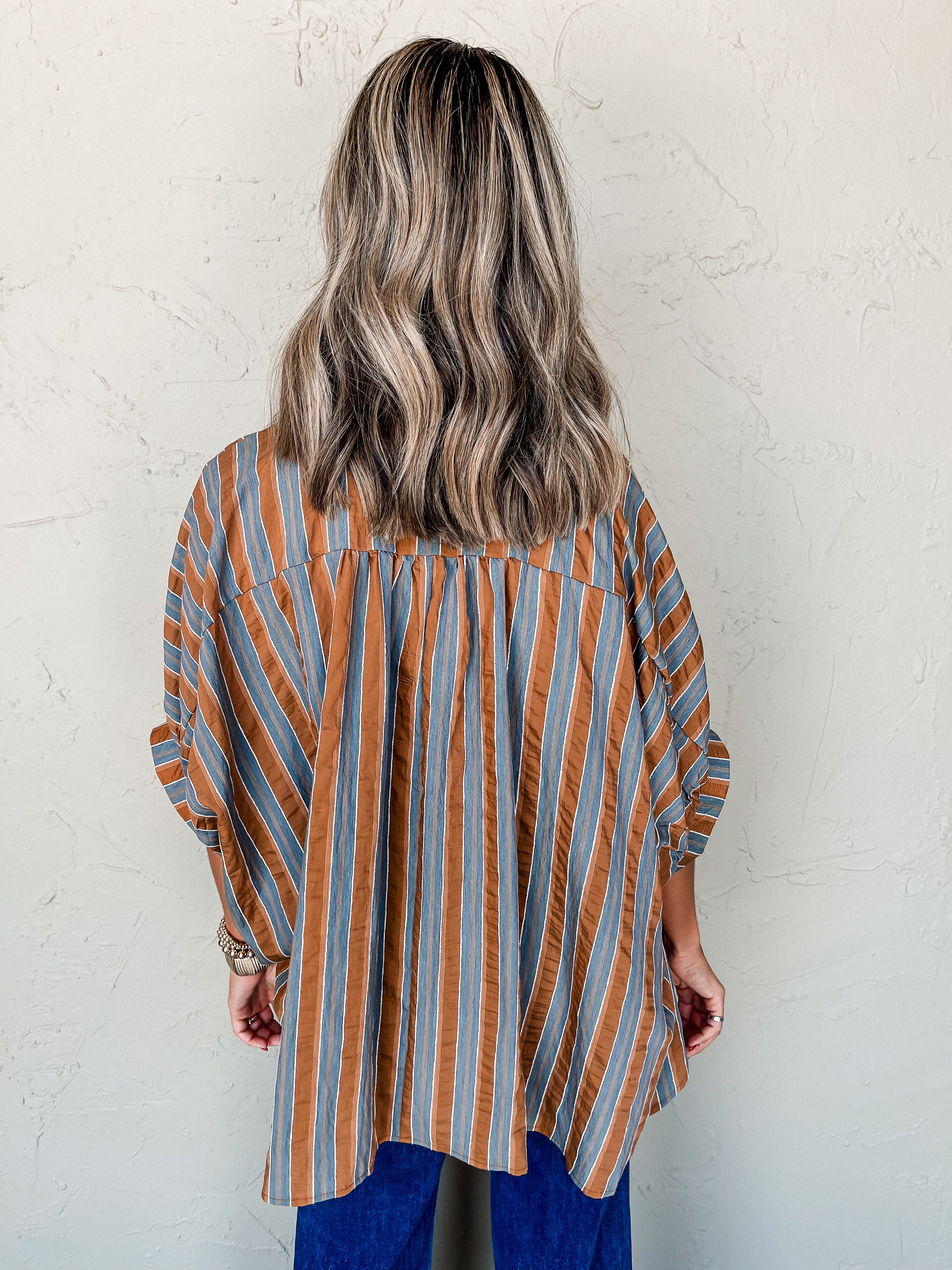 Make it Up Striped Oversized Top