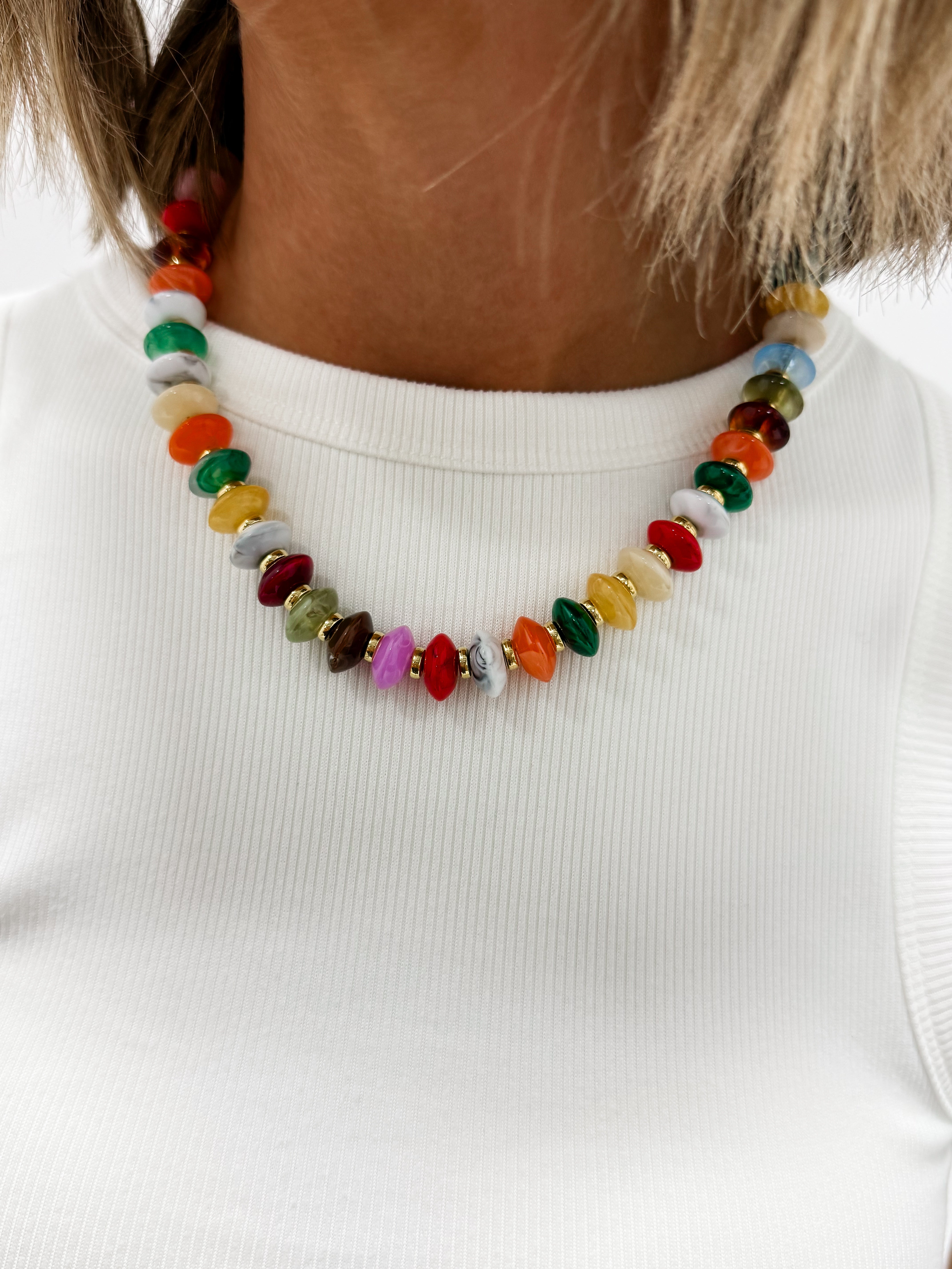 Marcella Multi Color Beaded Necklace