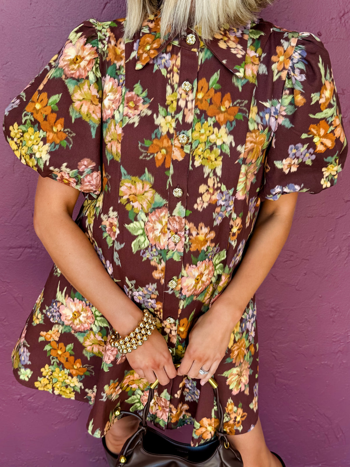 Marcy Puff Sleeve Floral Mini Dress