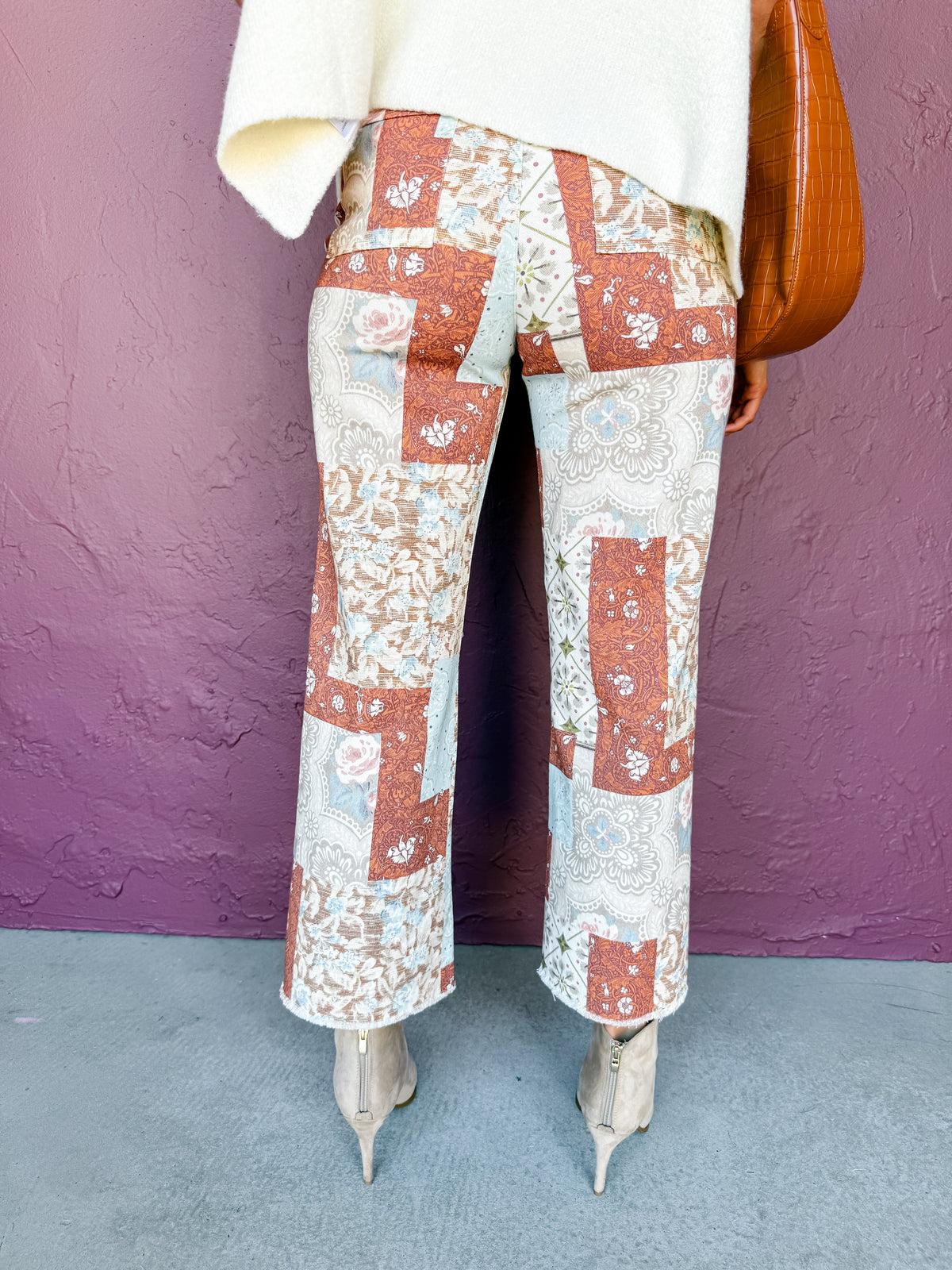 Marie Patchwork Wide-Leg Pants