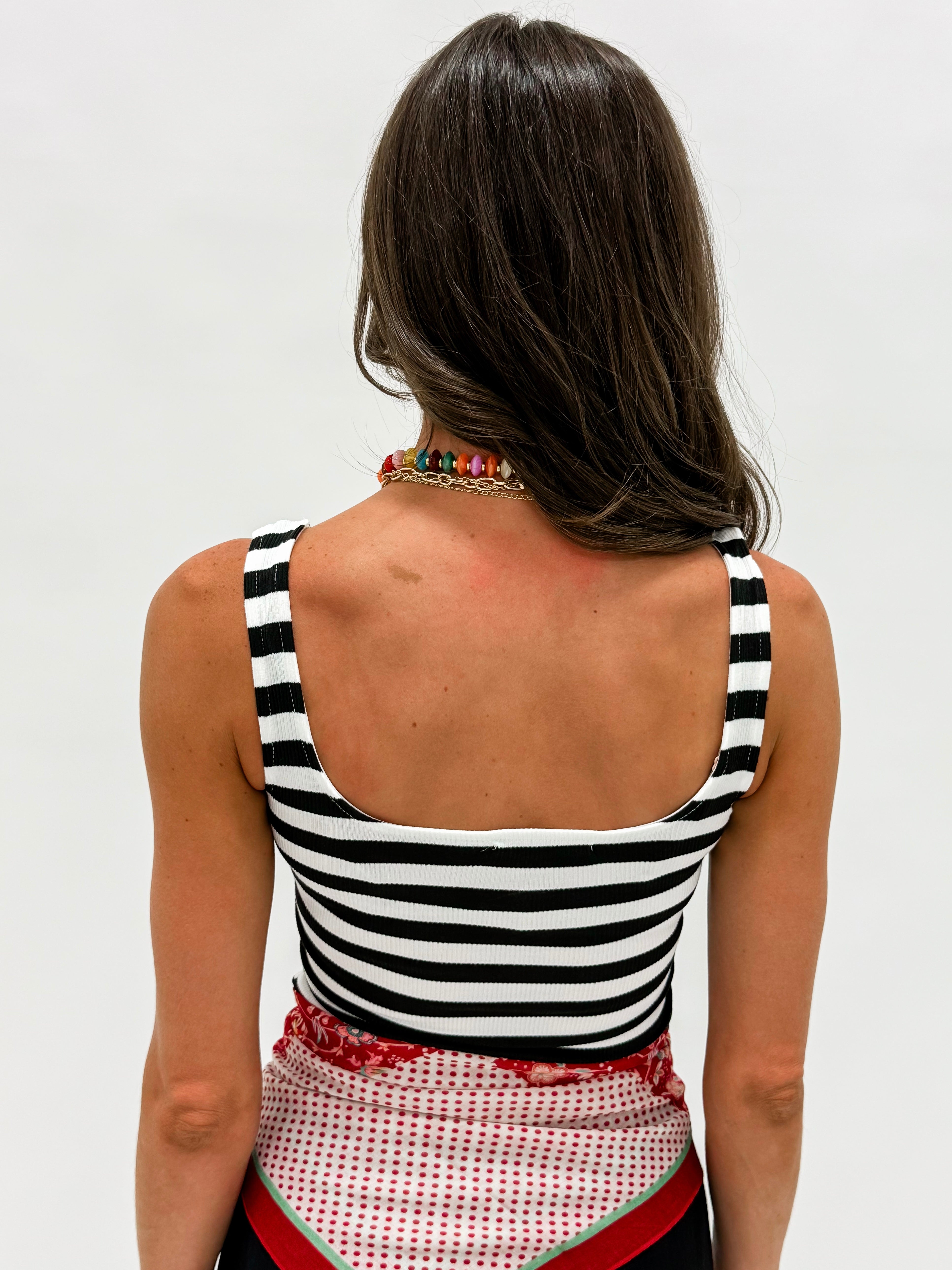 Marissa Scoop Neck Tank Top-Black