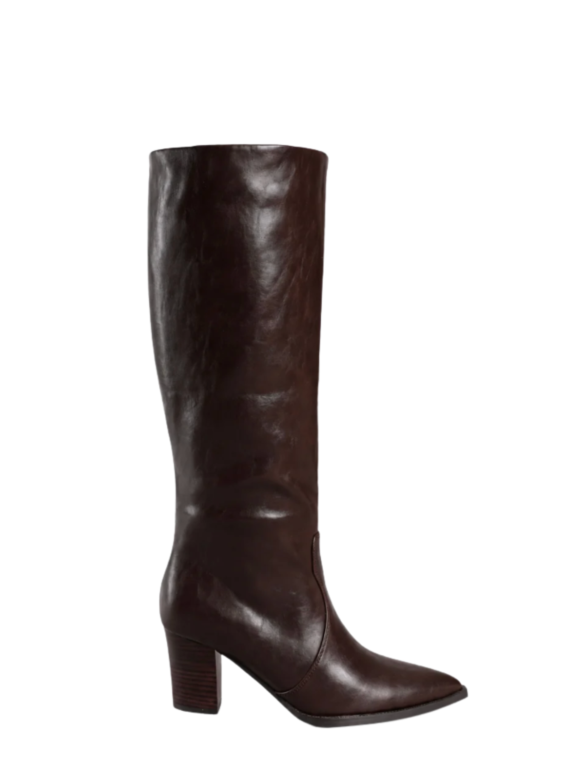 Marla Pointed Toe Knee High Boots-Brown