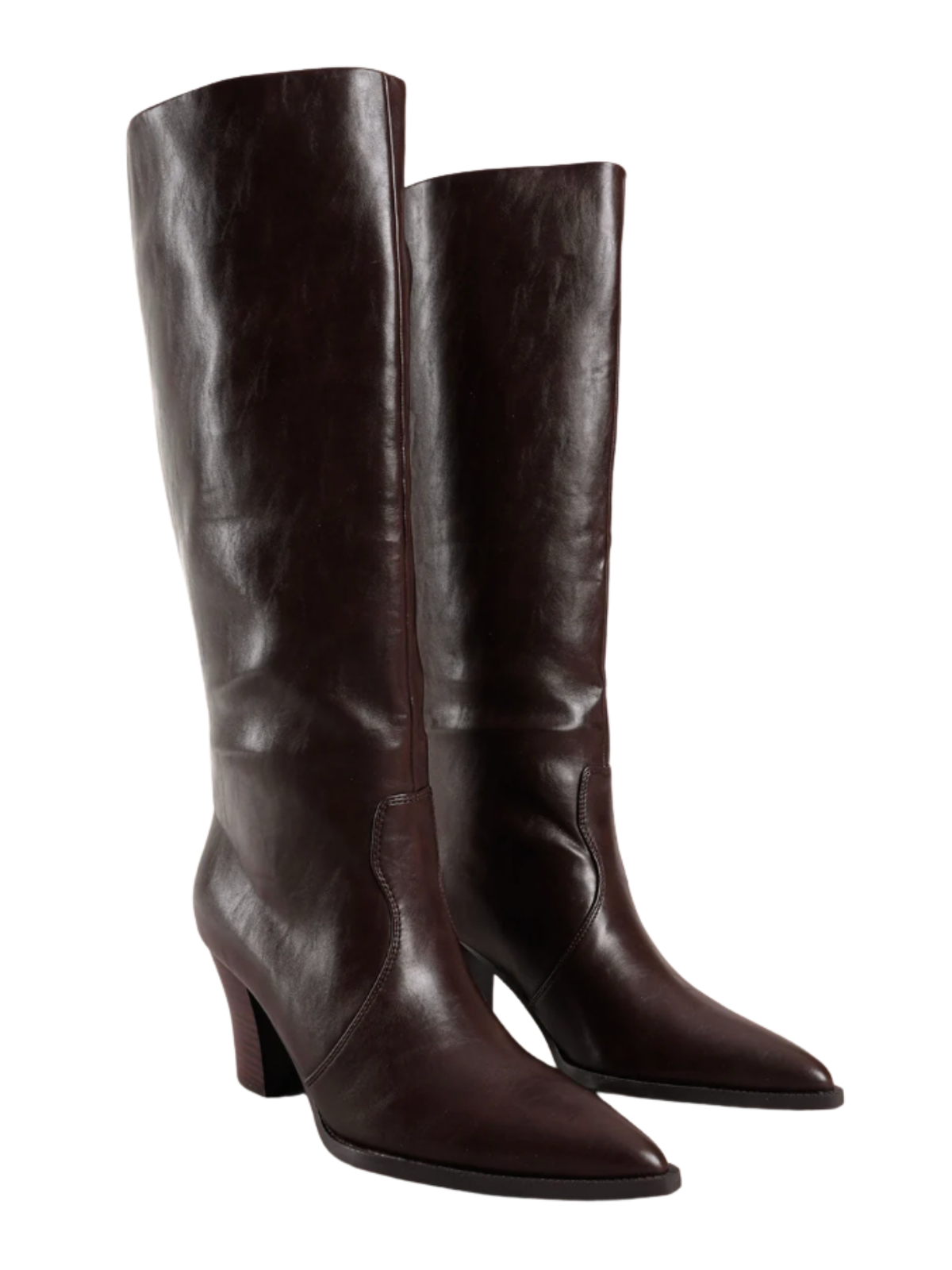 Marla Pointed Toe Knee High Boots-Brown