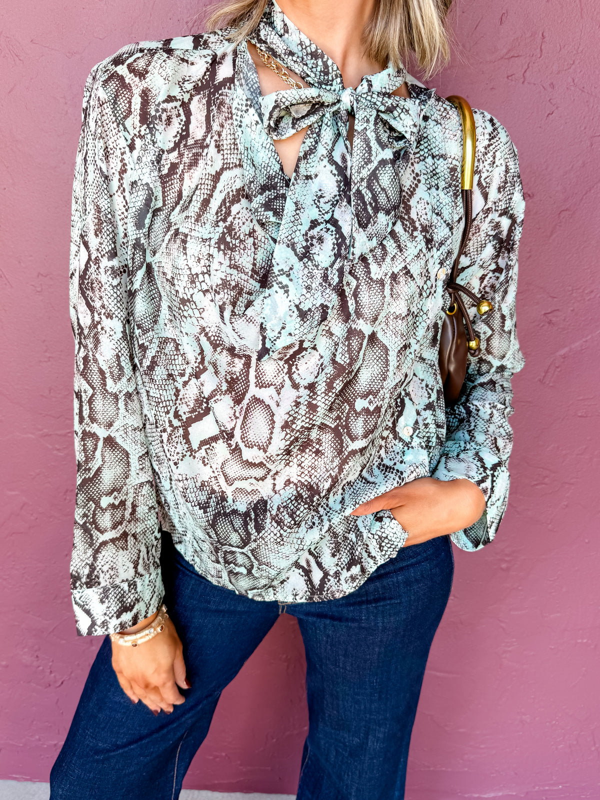 Meadow Snakeskin Print Top