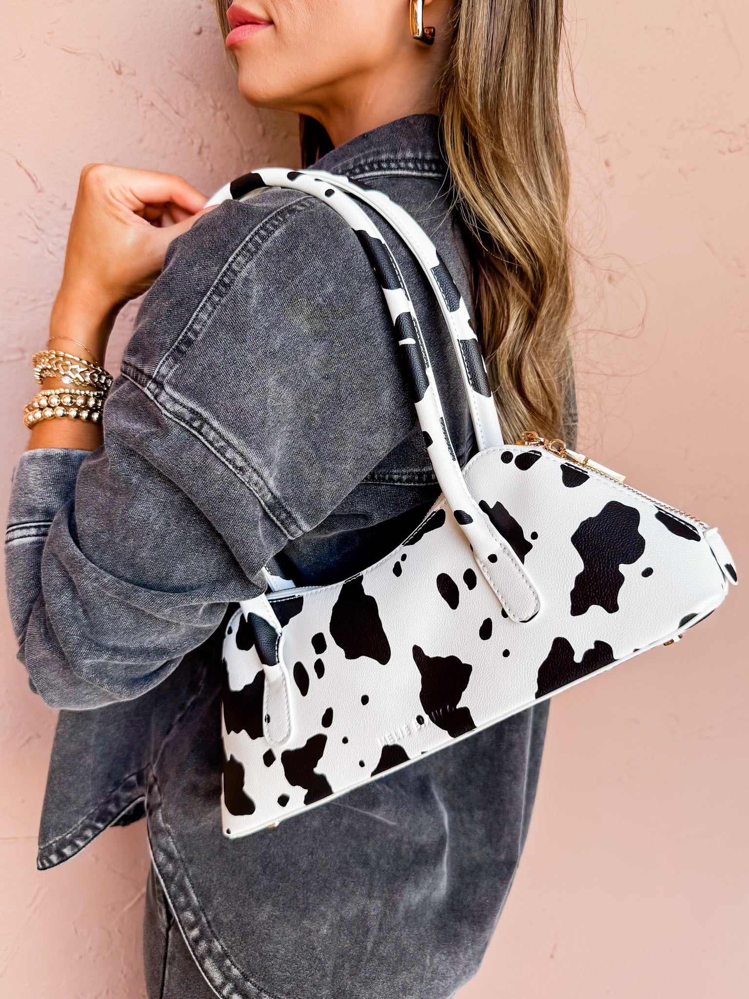 [Melie Bianco] Dakota Recycled Vegan Shoulder Bag-Cow
