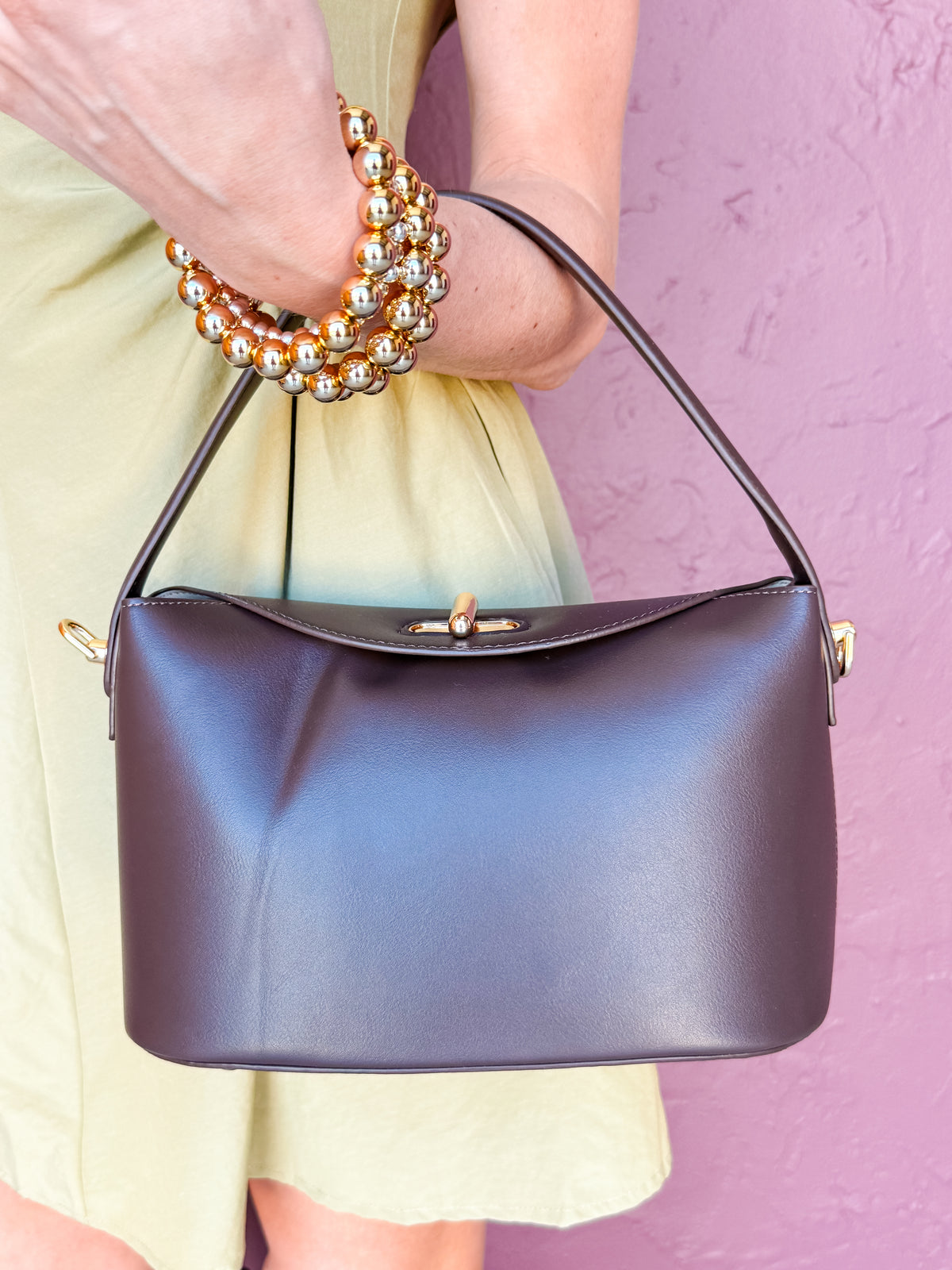 [Melie Bianco] Lana Espresso Vegan Leather Crossbody Bag