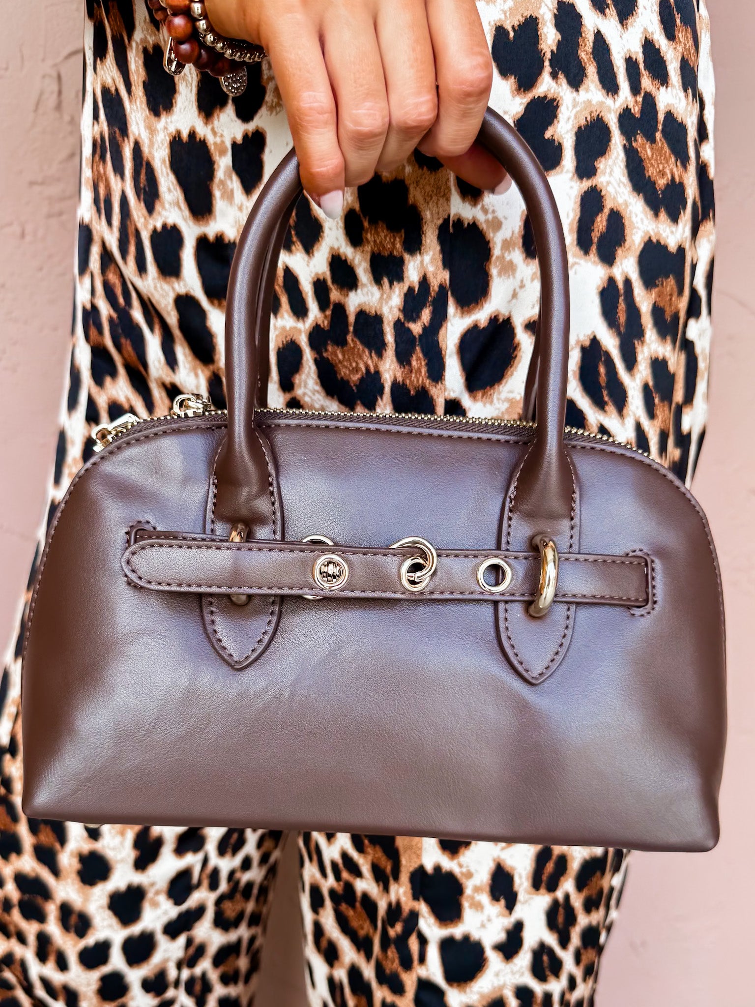 [Melie Bianco] Rue Recycled Vegan Top Handle Bag-Espresso