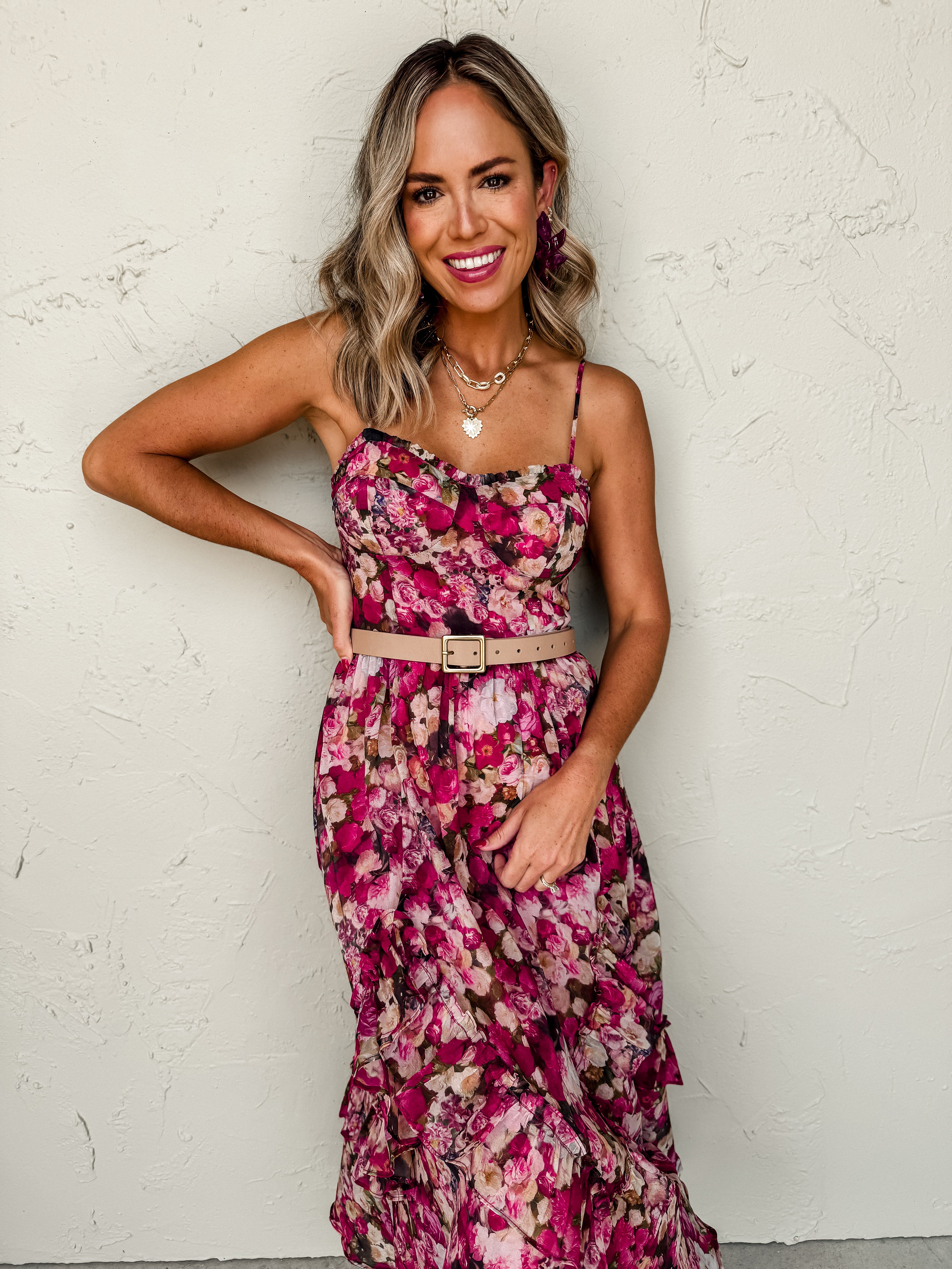 Mend Your Heart Floral Bustier Midi Dress