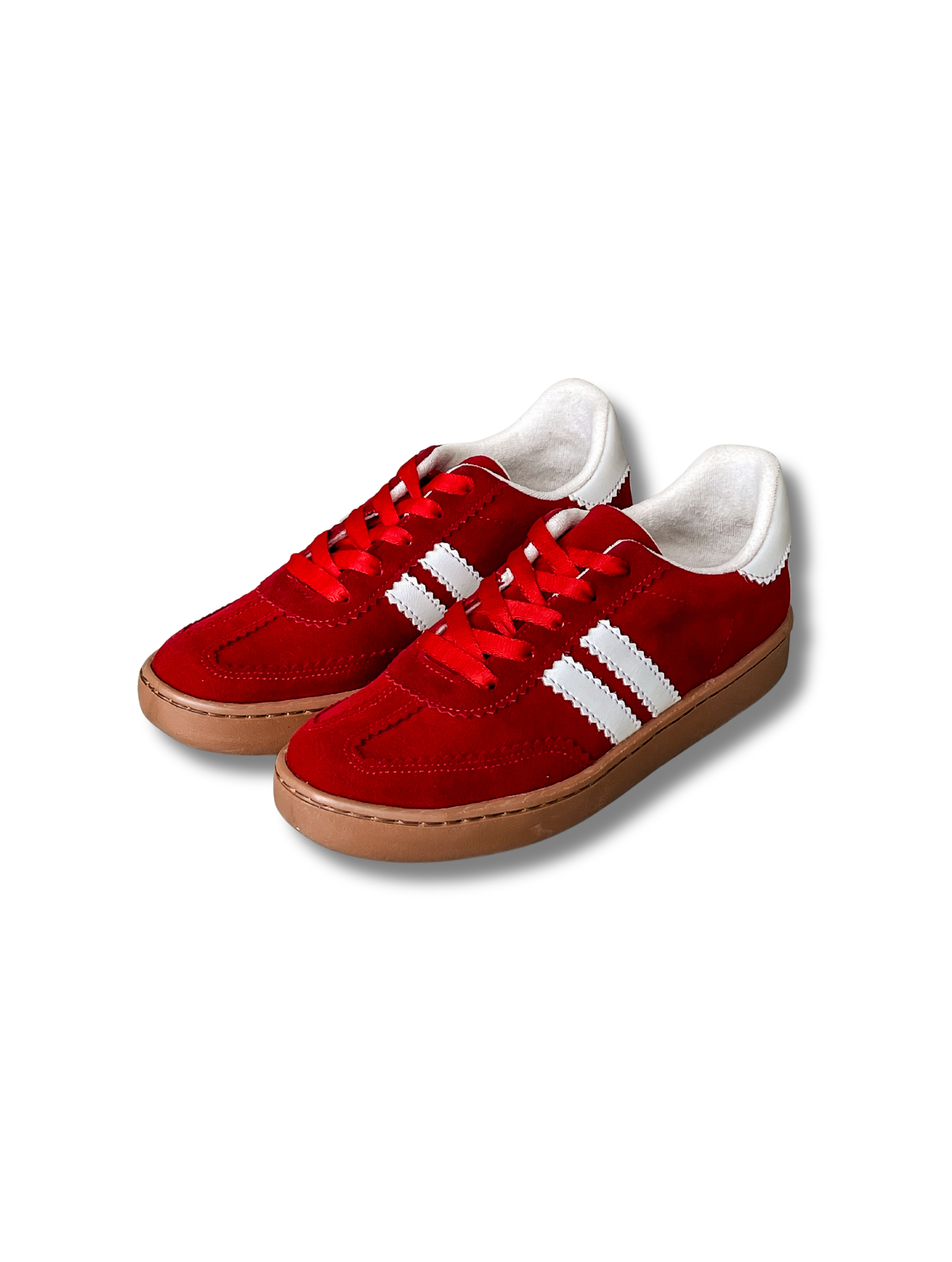 Meredith Lace Up Sneaker-Red