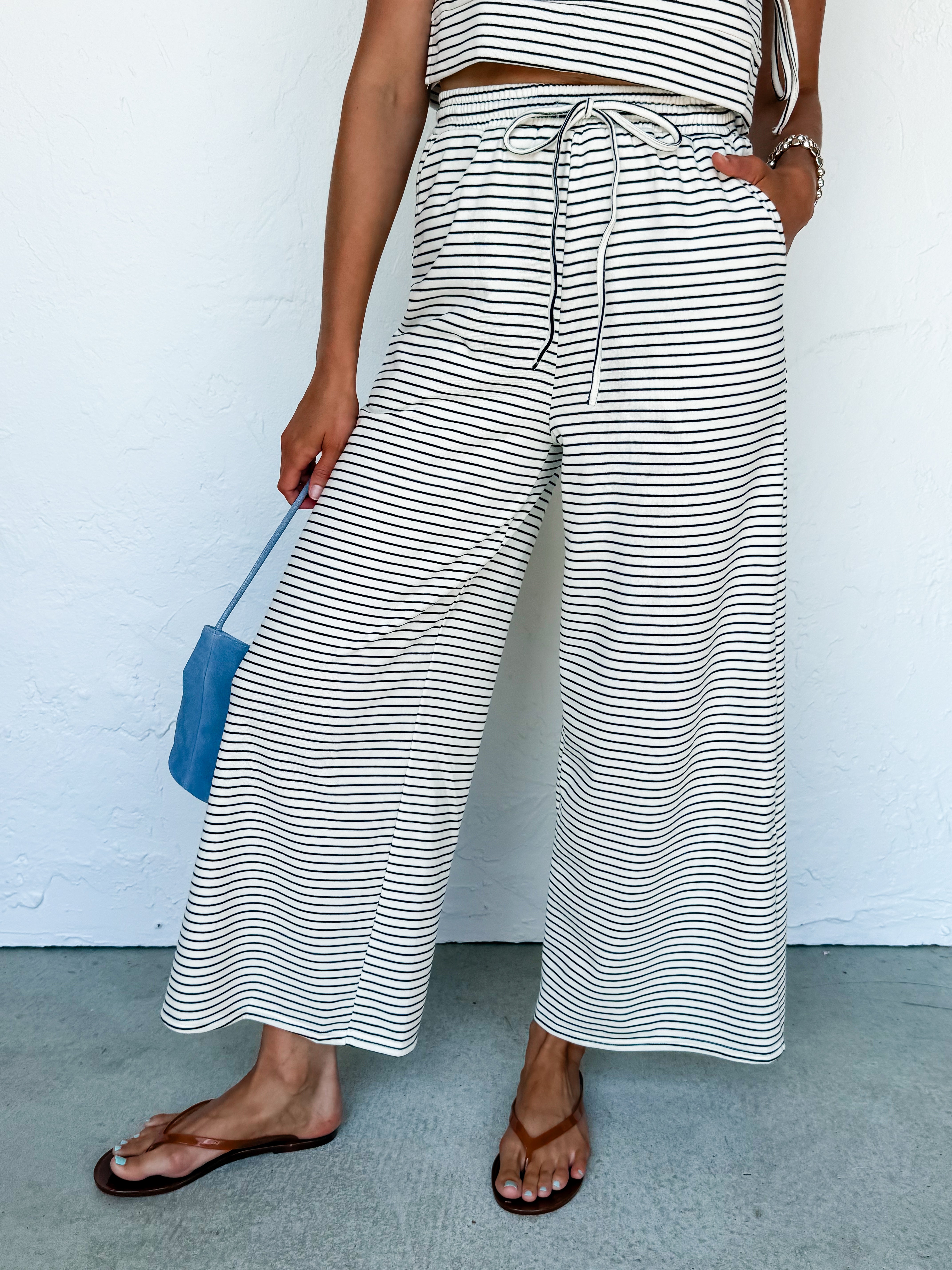 Merritt Striped Elastic Waist Pants