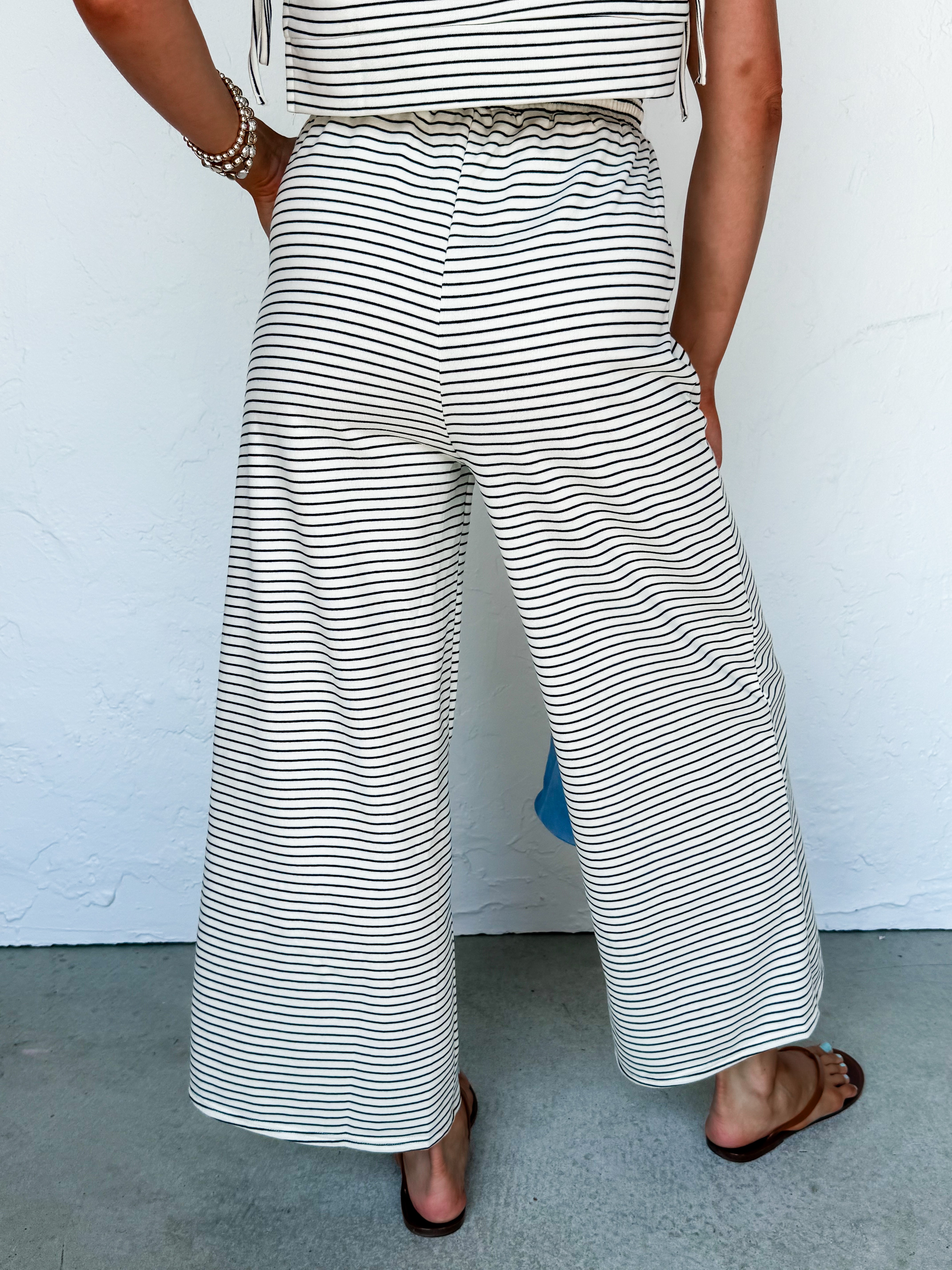 Merritt Striped Elastic Waist Pants