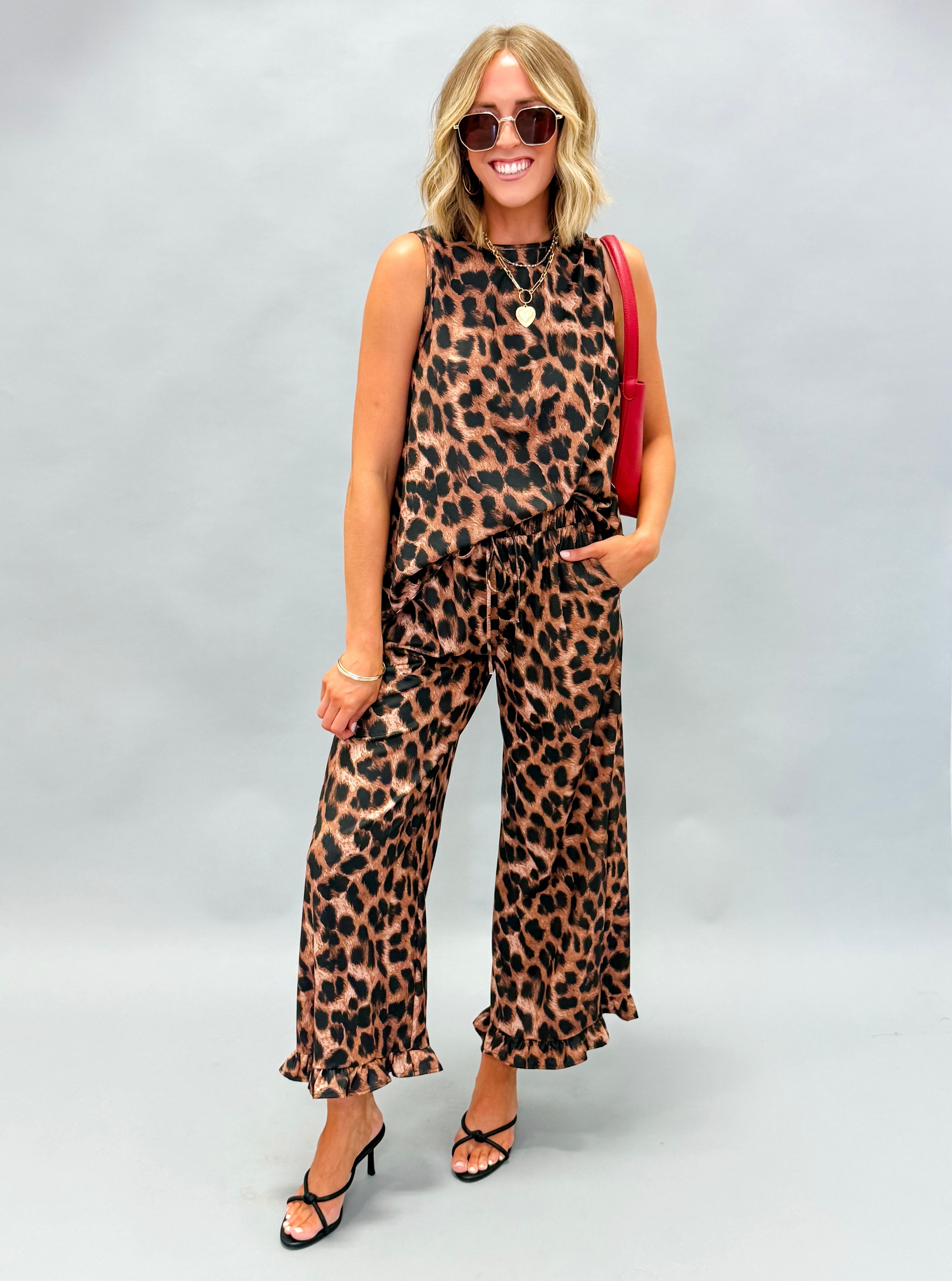 Miley Leopard Wide Leg Set