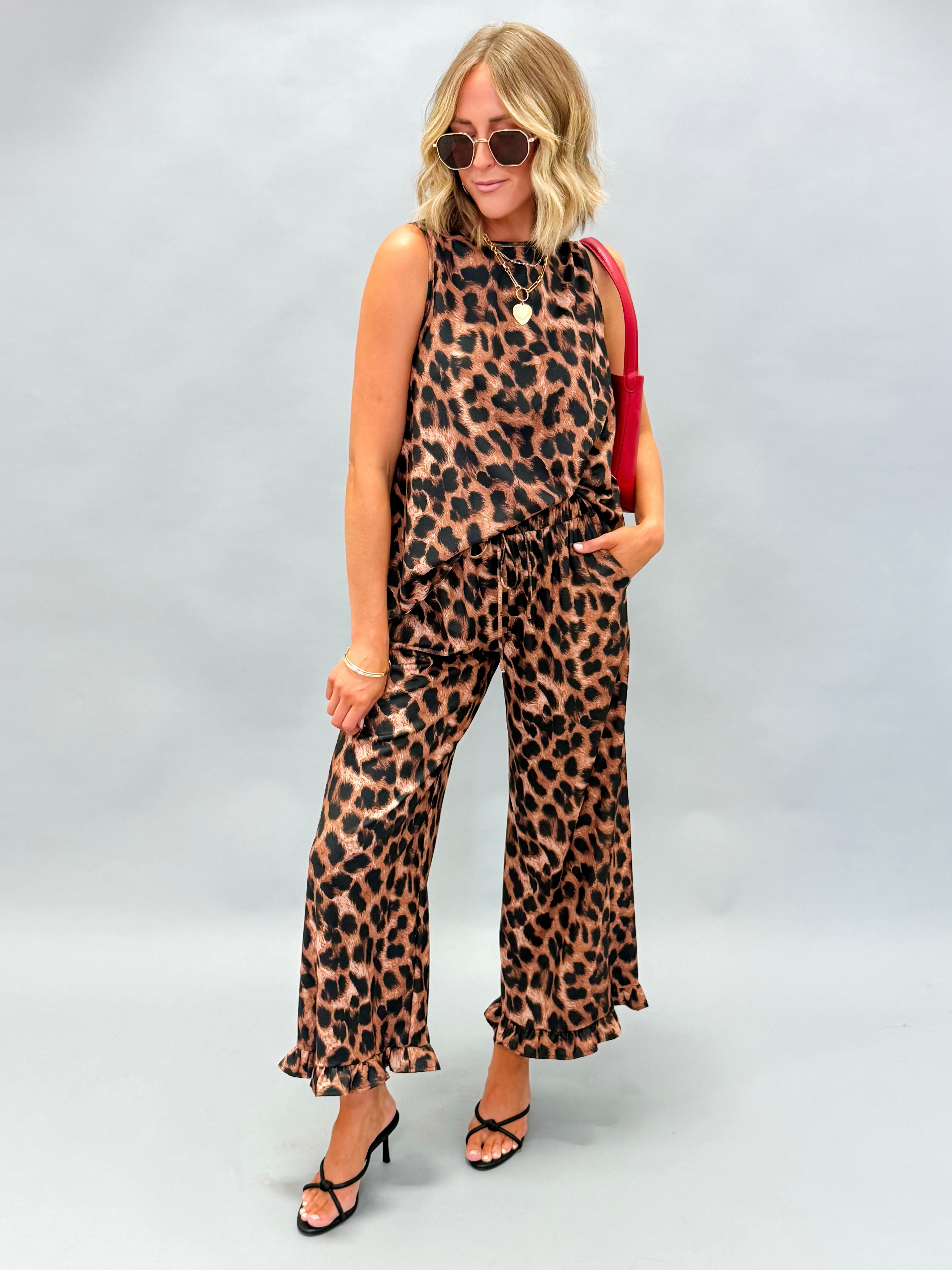 Miley Leopard Wide Leg Set