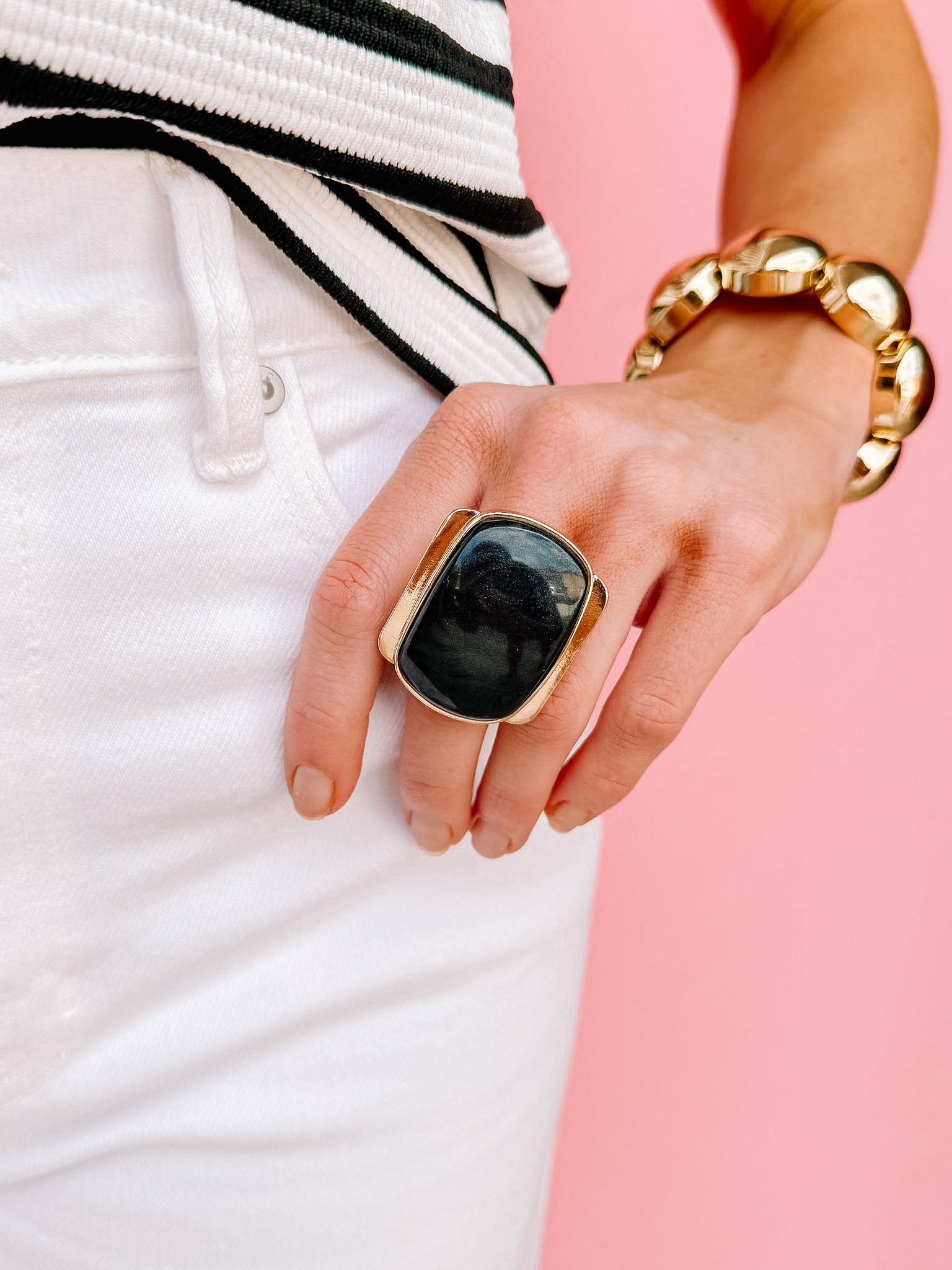 Millie Stone Ring-Black