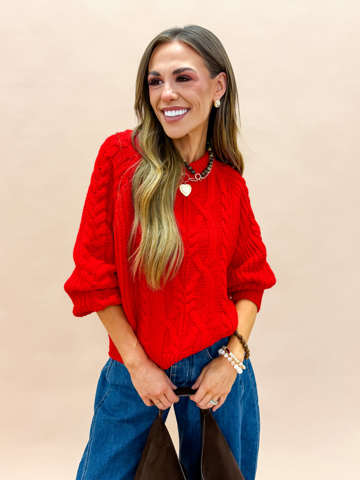 Molly Cable Detail Crewneck Sweater