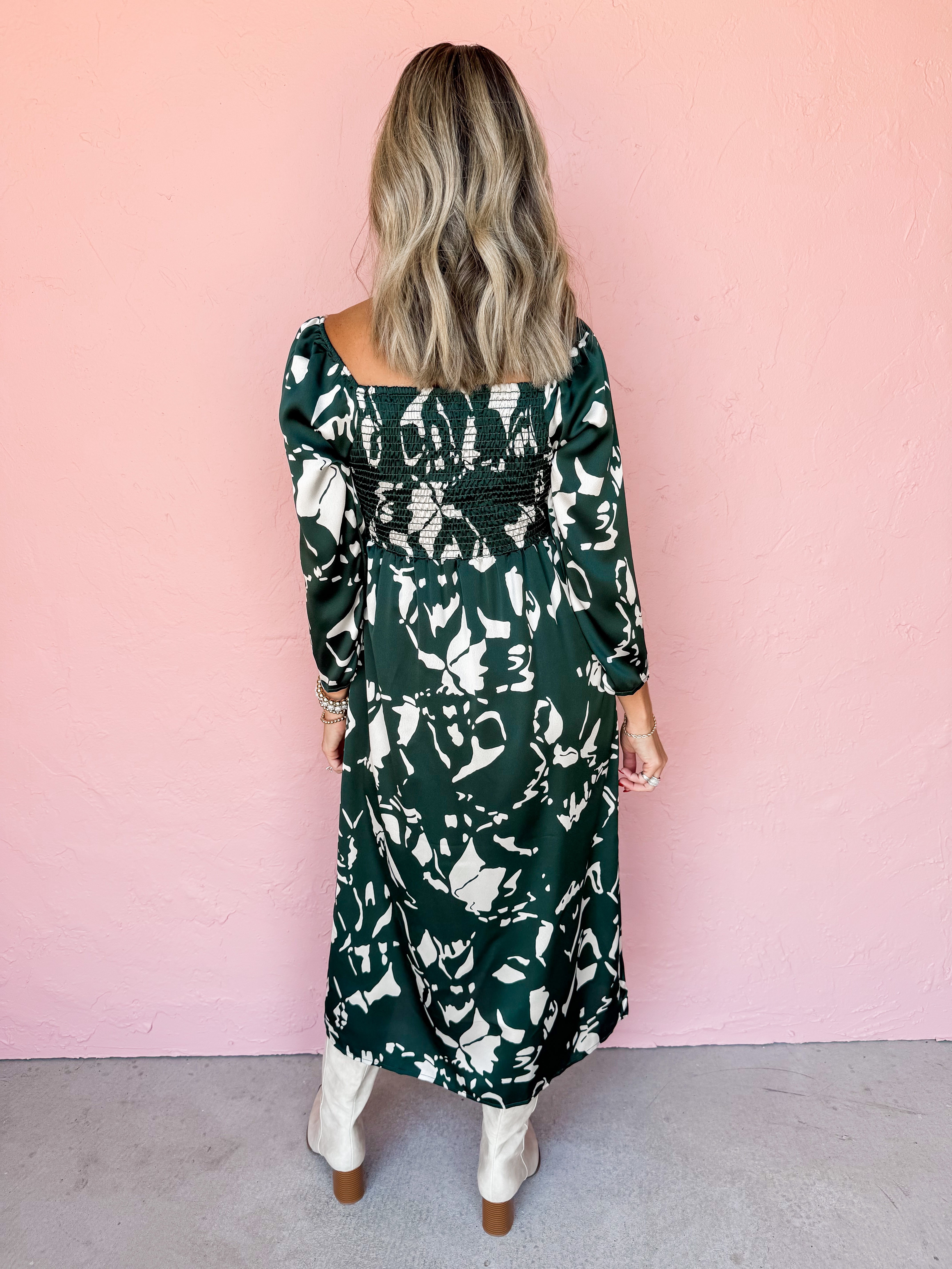 Moments Of Clarity Wrap Midi Dress