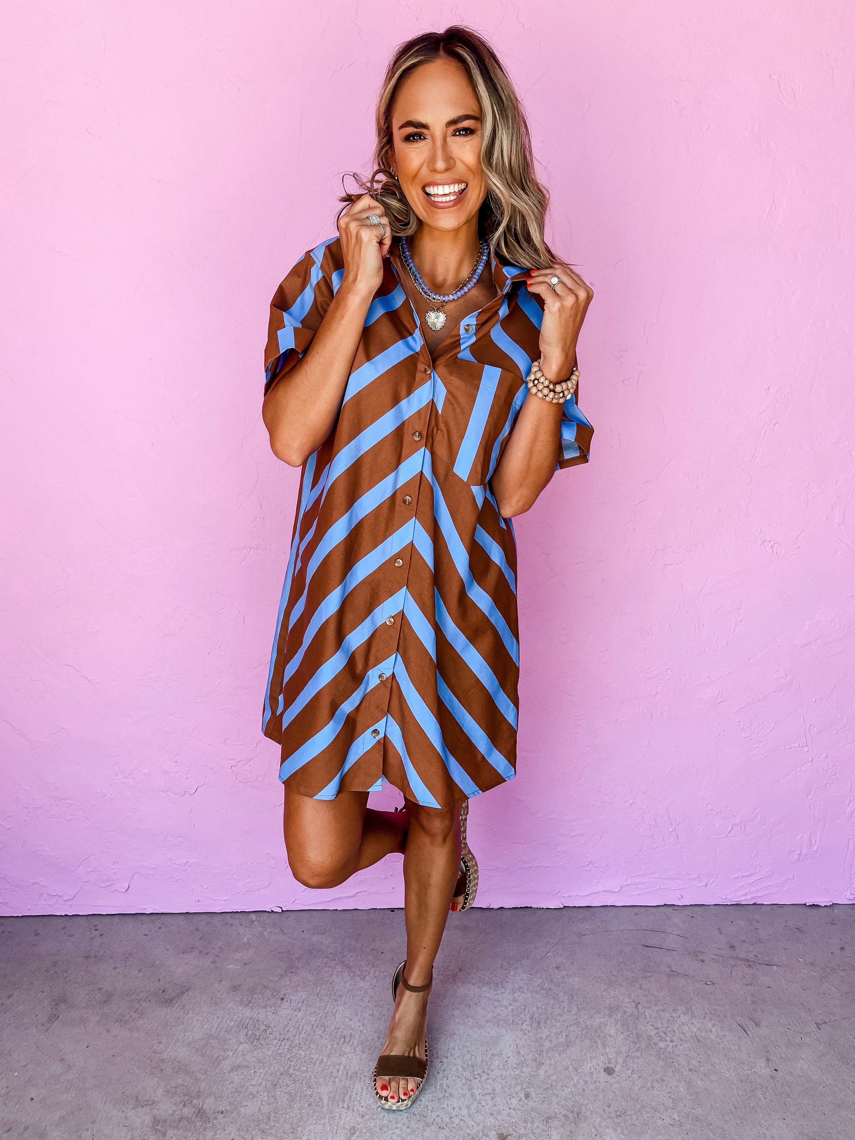 Moments We Share Striped Shirt Dress